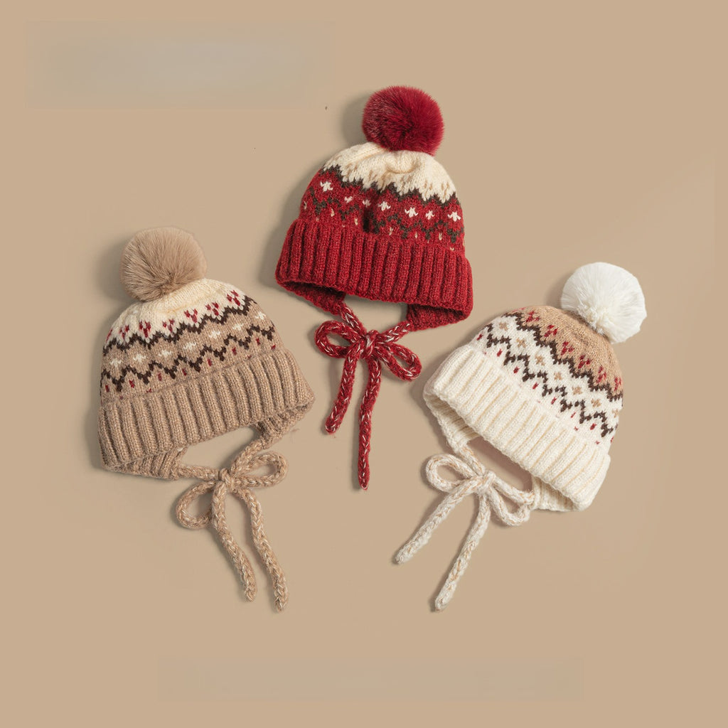 Jacquard Wool Windproof Ear Protection Knitted Hat