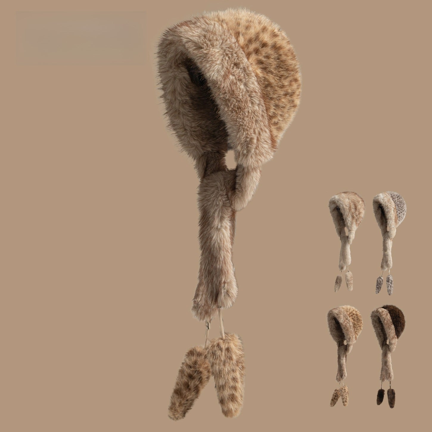 Winter Thickened Leopard Print Plush Hat