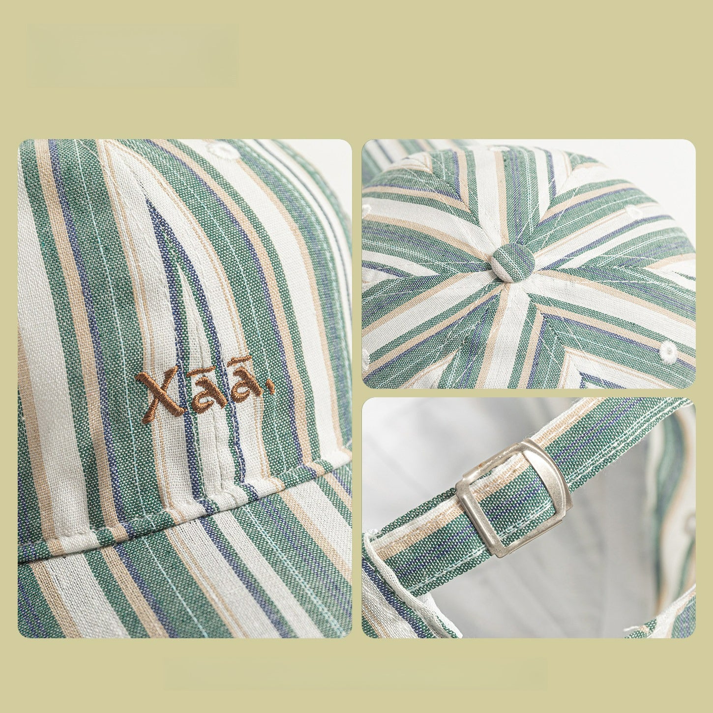 Retro Striped Peaked Cap