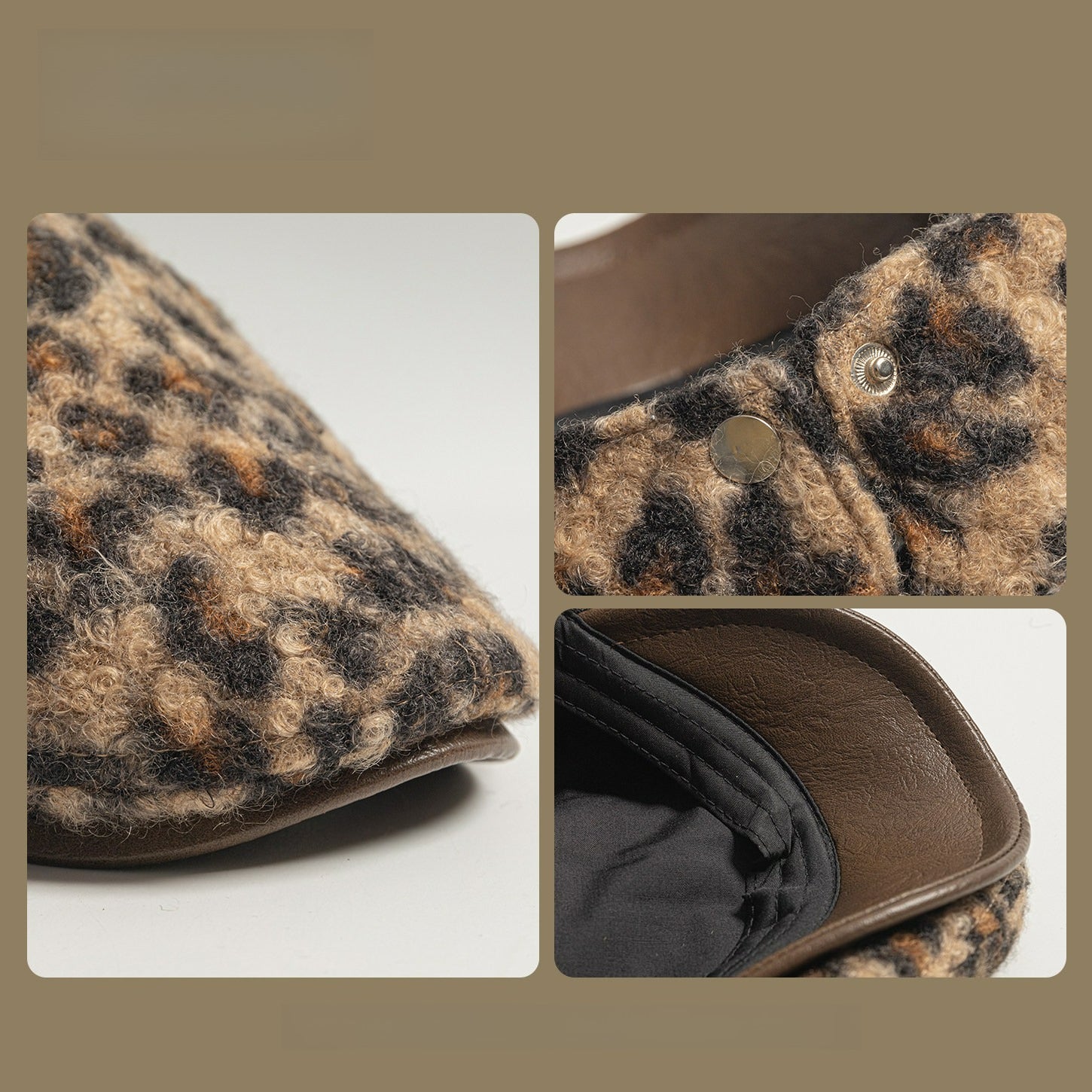 Retro Leopard Print Beret Hat