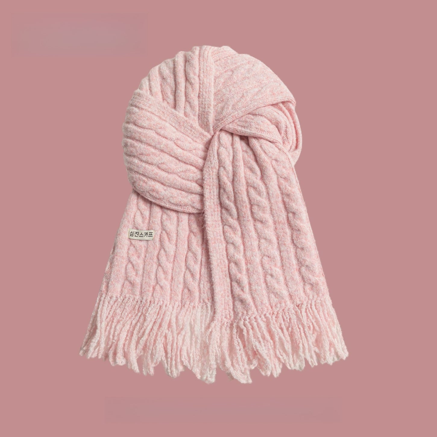 Korean fringed scarf