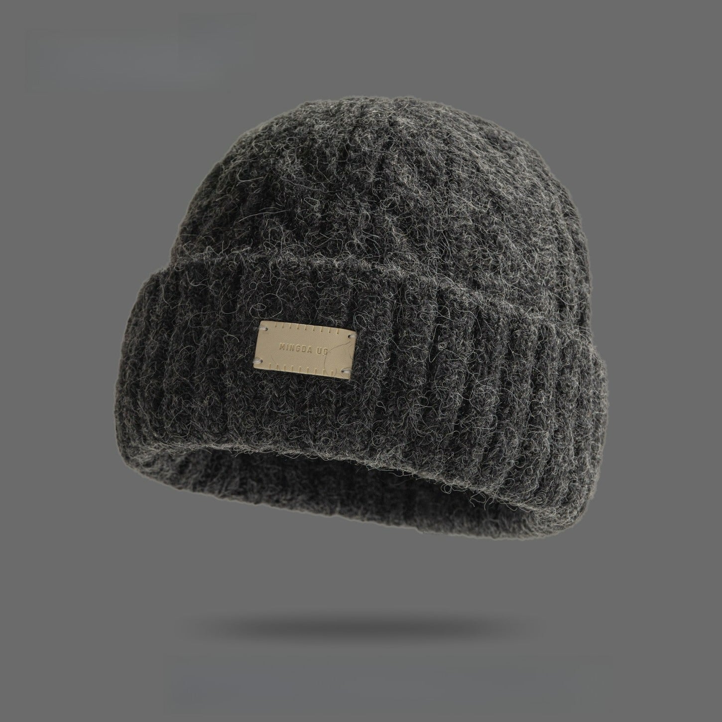 Fashionable Leather Label Wool Hat