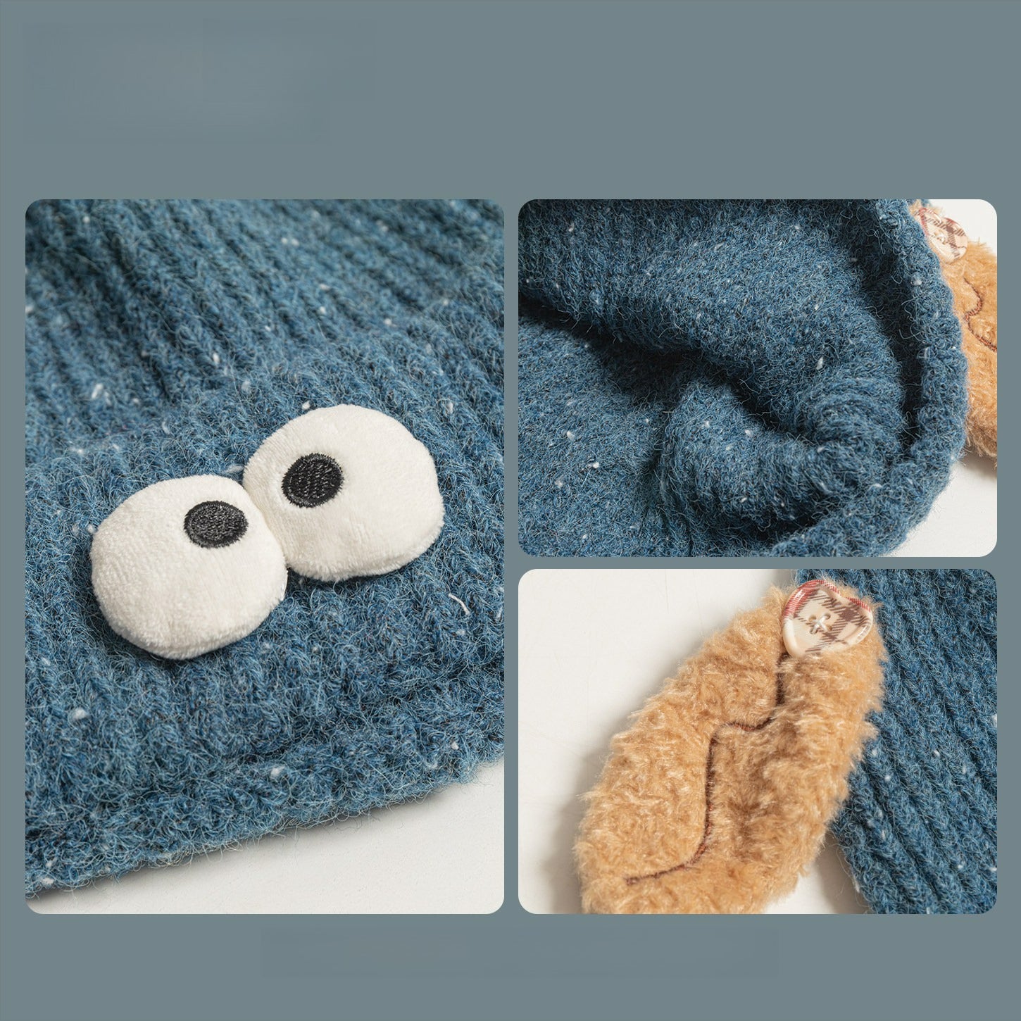 Cute Funny Big Eyes Cartoon Wool Hat