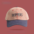 Retro Plaid Contrasting Color Baseball Cap