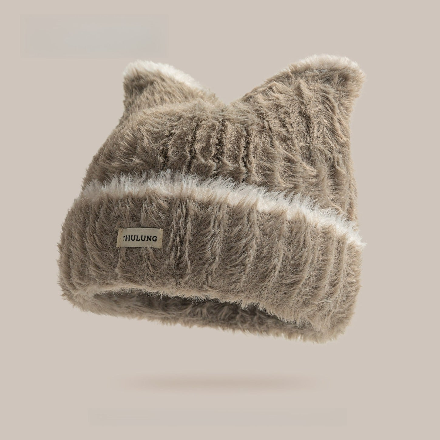 Cute Cat Ears Plush Knitted Hat