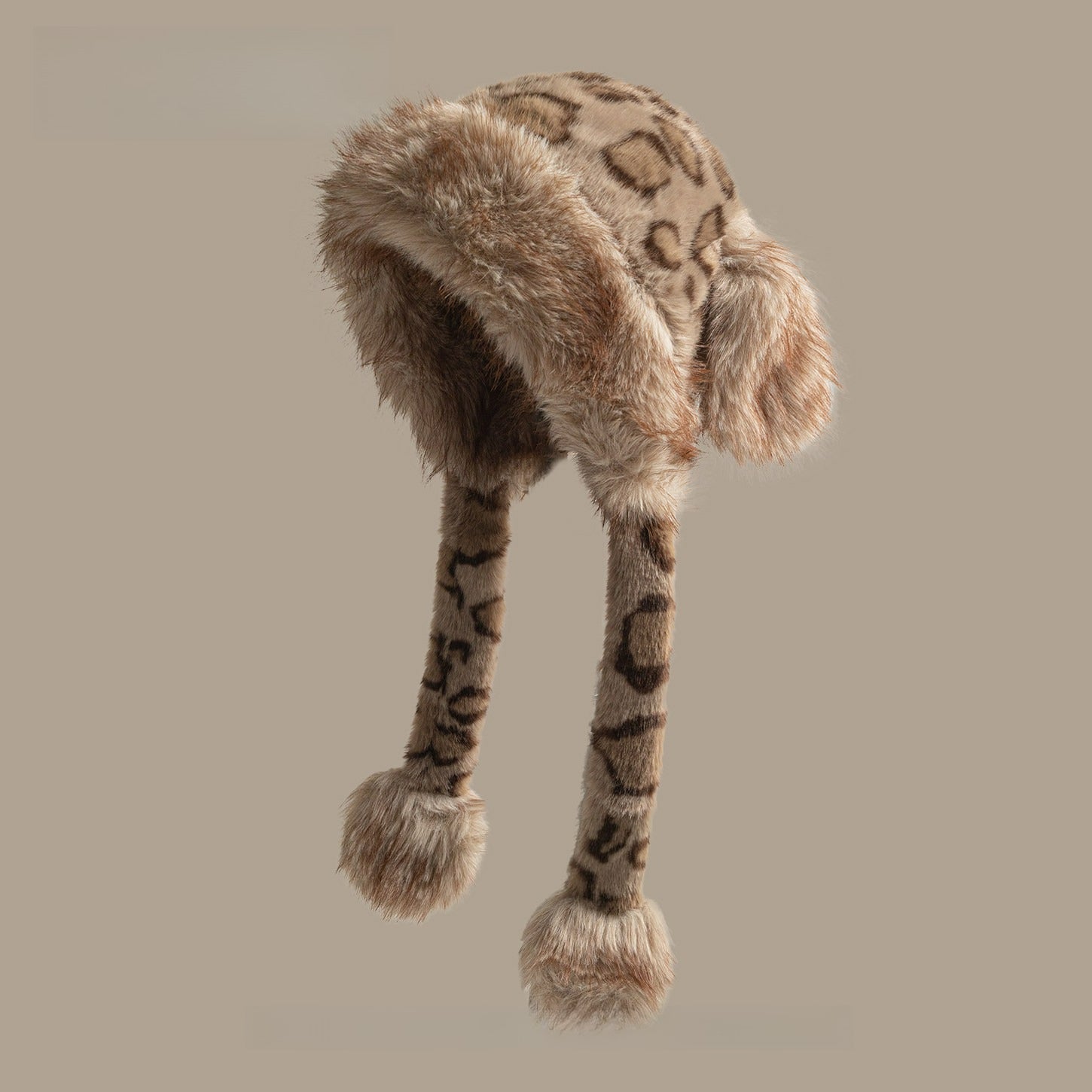 Leopard Print Cute Ears Plush Hat