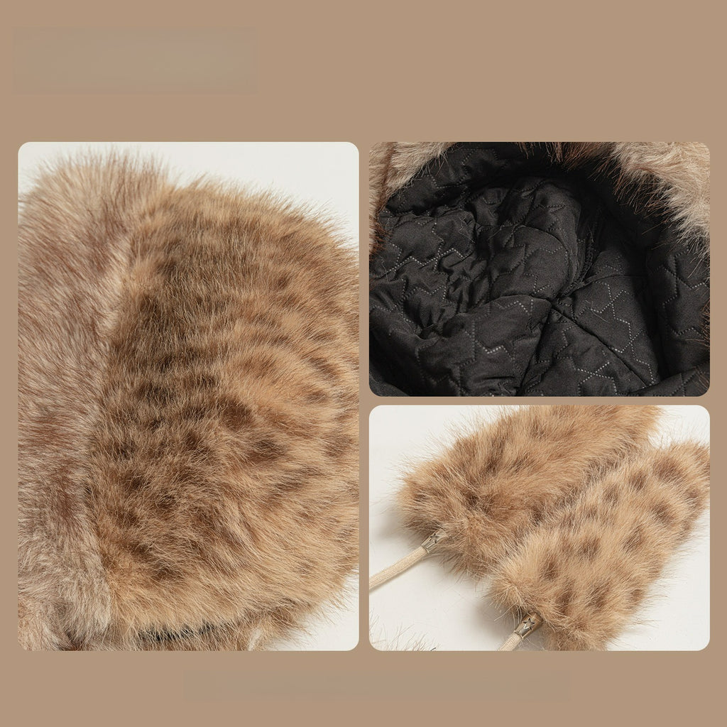 Winter Thickened Leopard Print Plush Hat