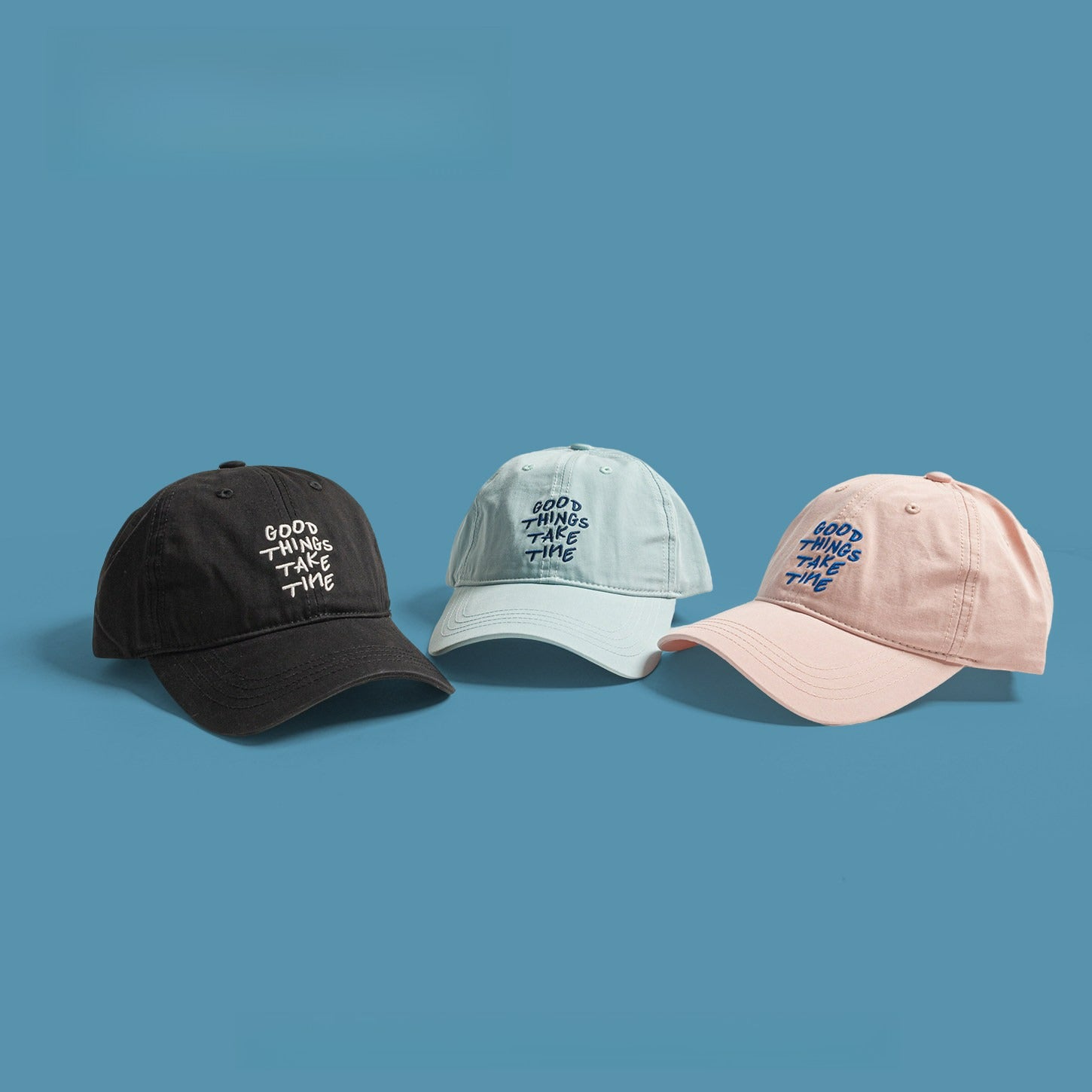 GOOG THING TAKE TIME | Letter Embroidered Baseball Cap