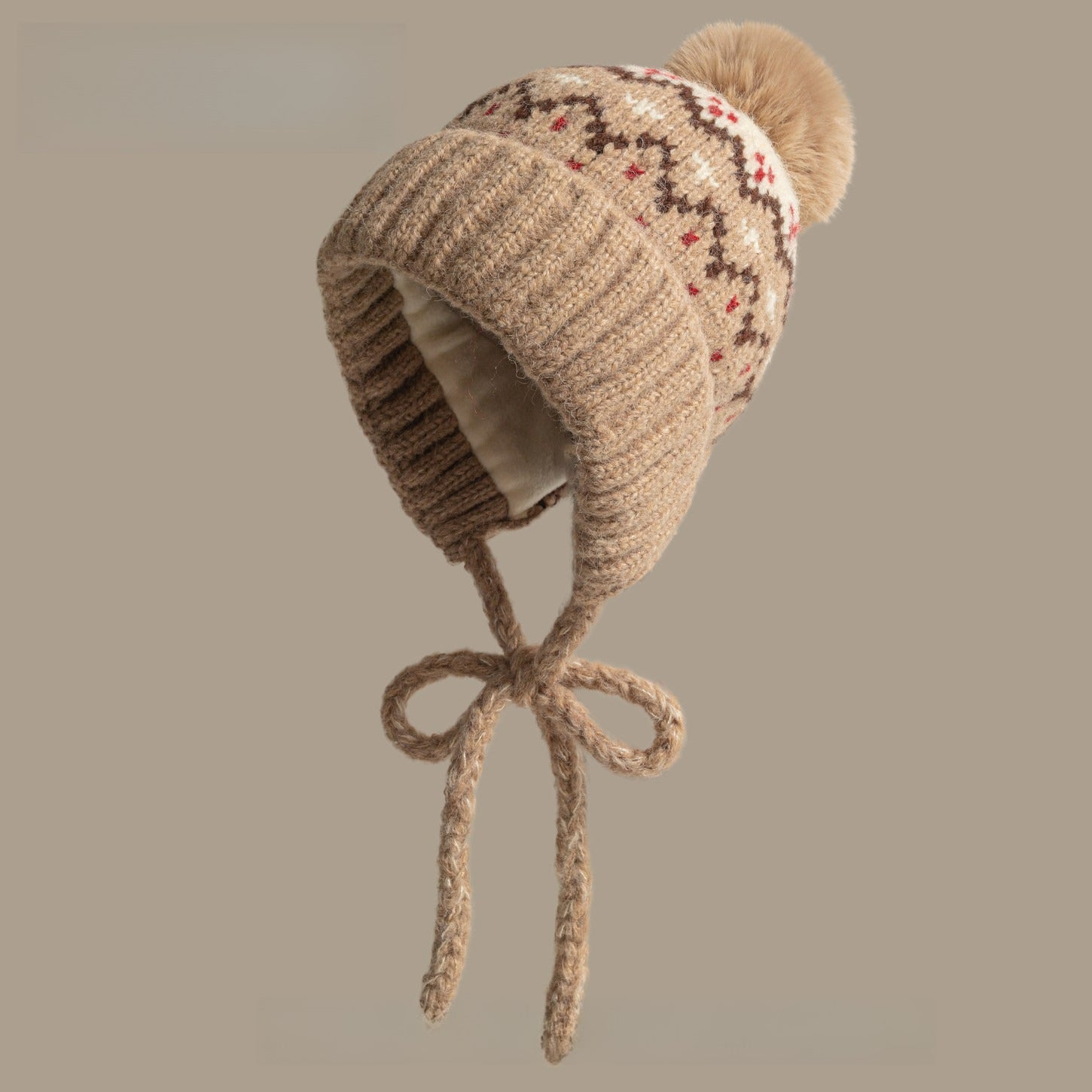 Jacquard Wool Windproof Ear Protection Knitted Hat