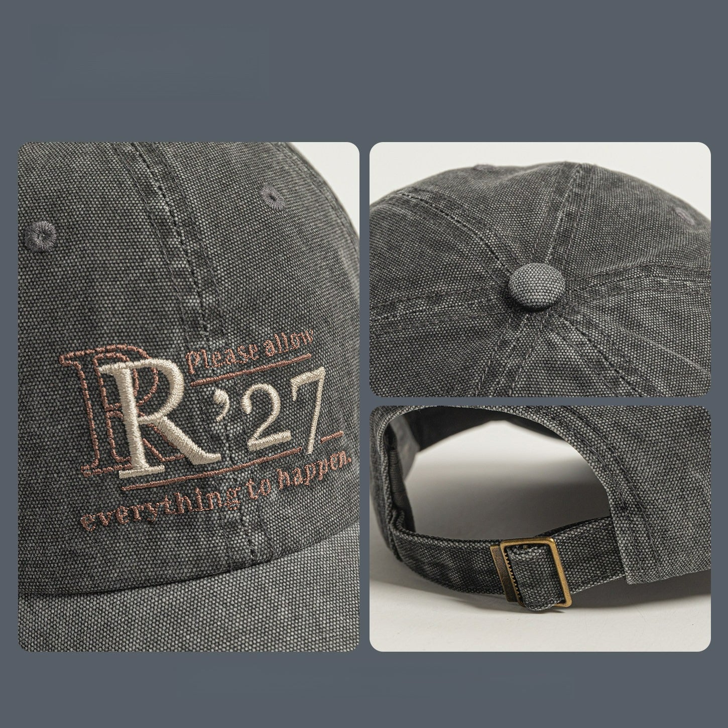 R'27 | Retro Letter Embroidered Baseball Cap