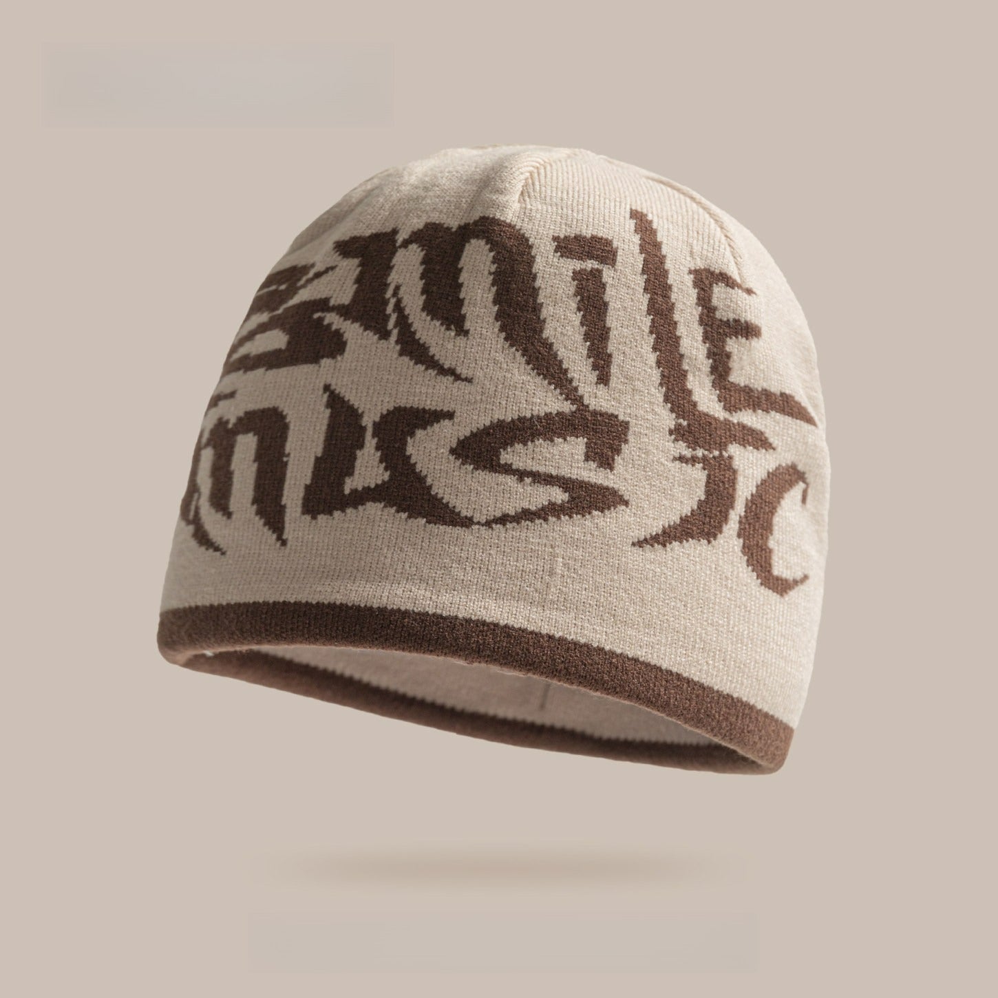 Ear Protection Letter Jacquard Wool Hat