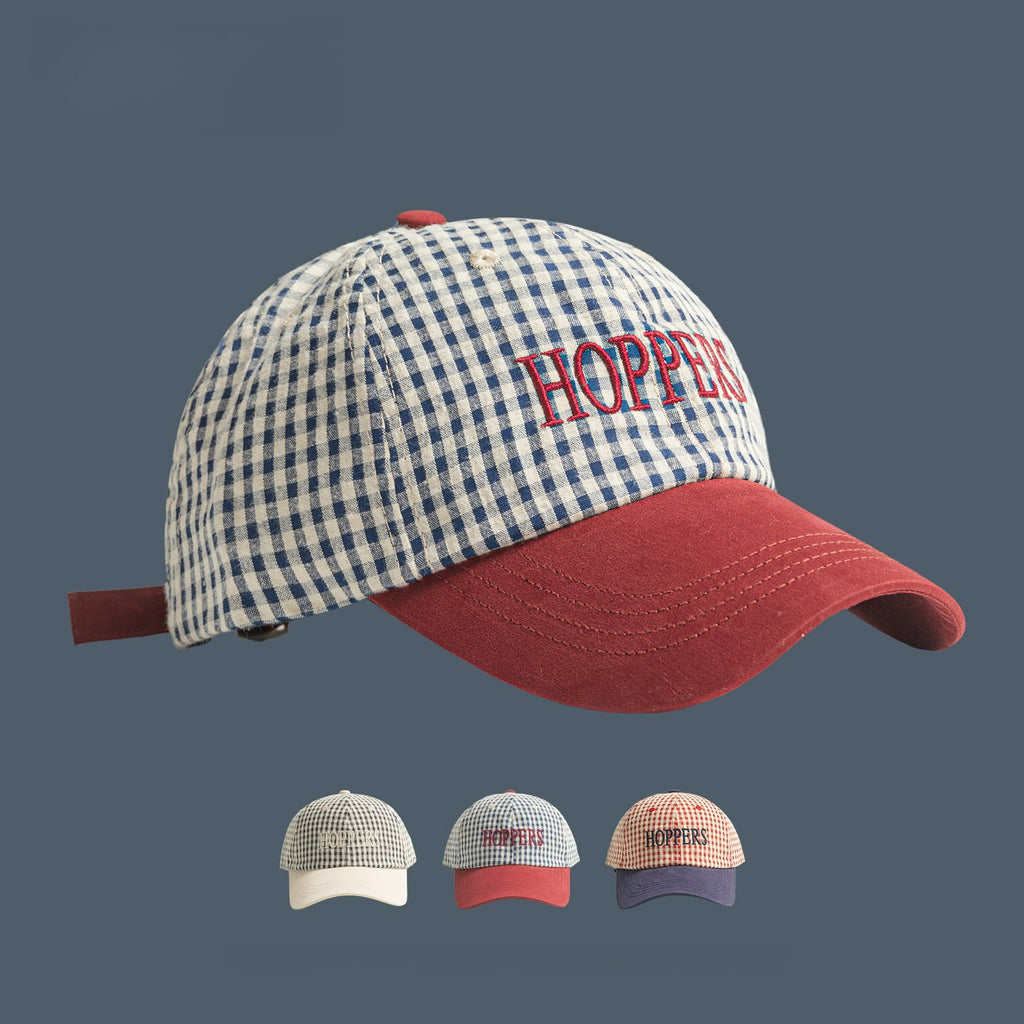 Retro Plaid Contrasting Color Baseball Cap