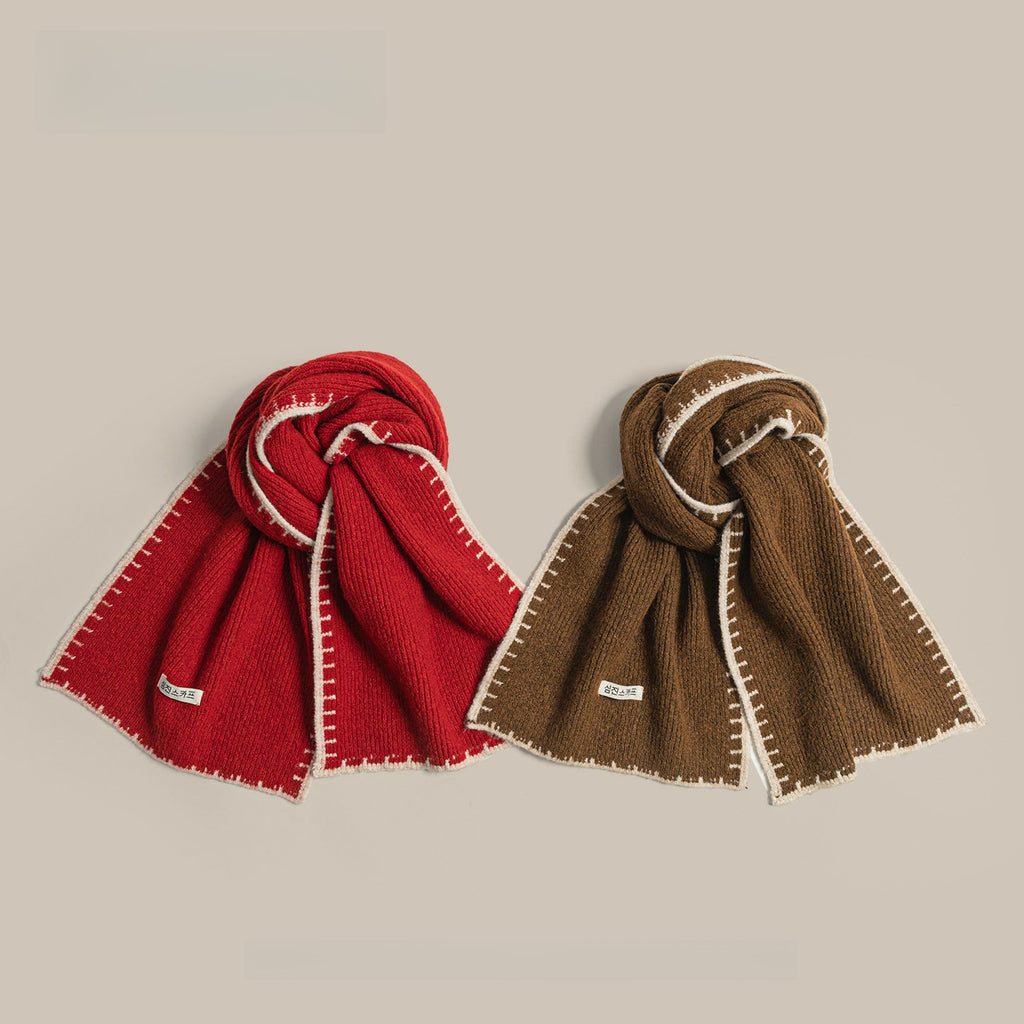 Simple Solid Color Knitted Scarf