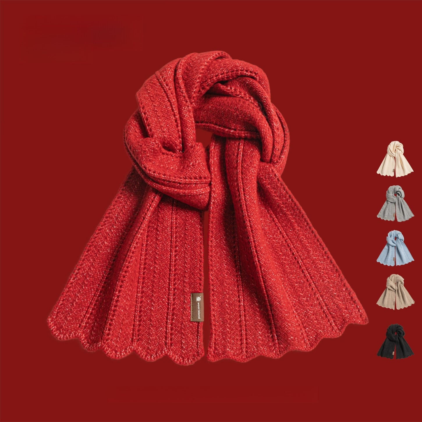 Warm Thickened Knitted Scarf