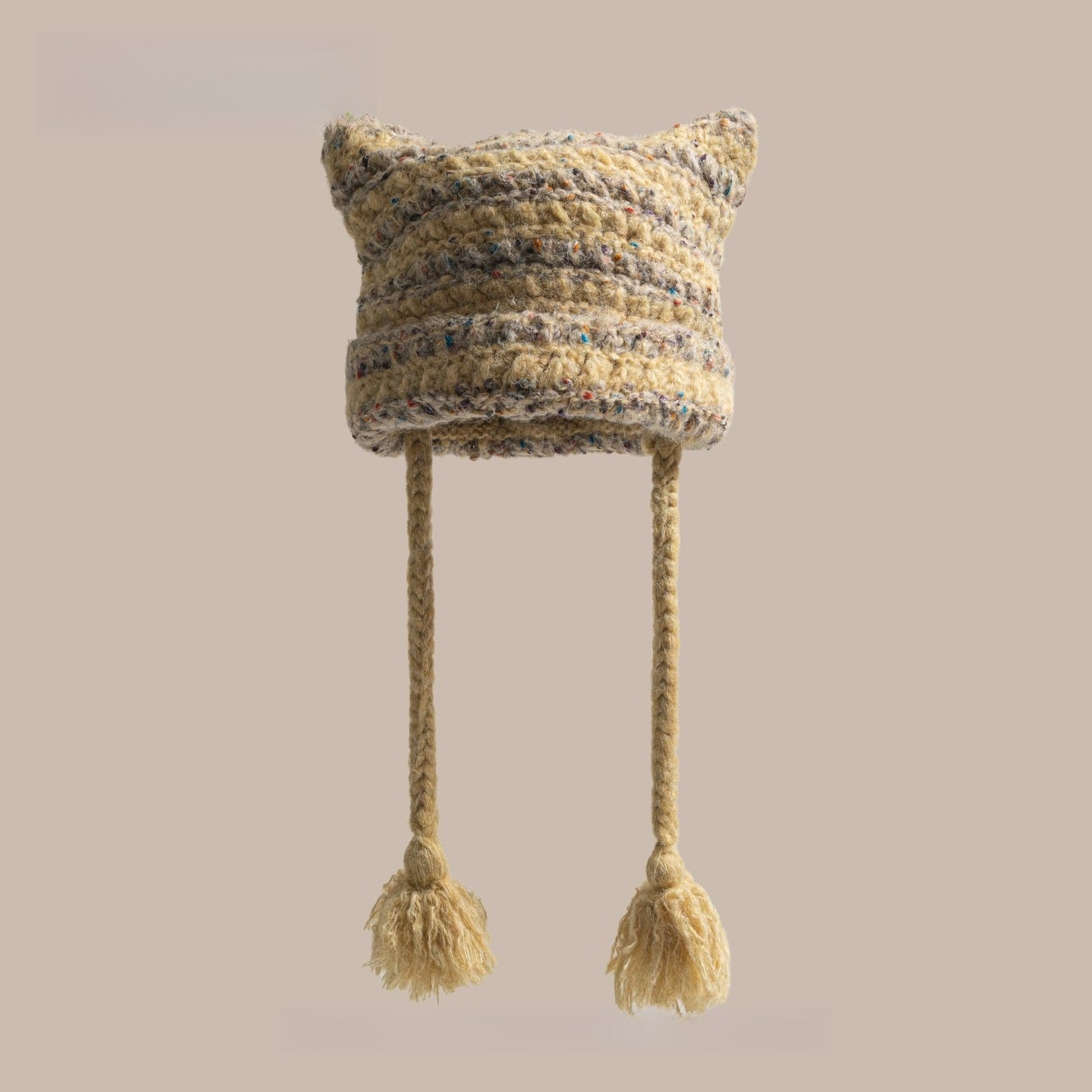 Cute Cat Ear Striped Knitted Hat