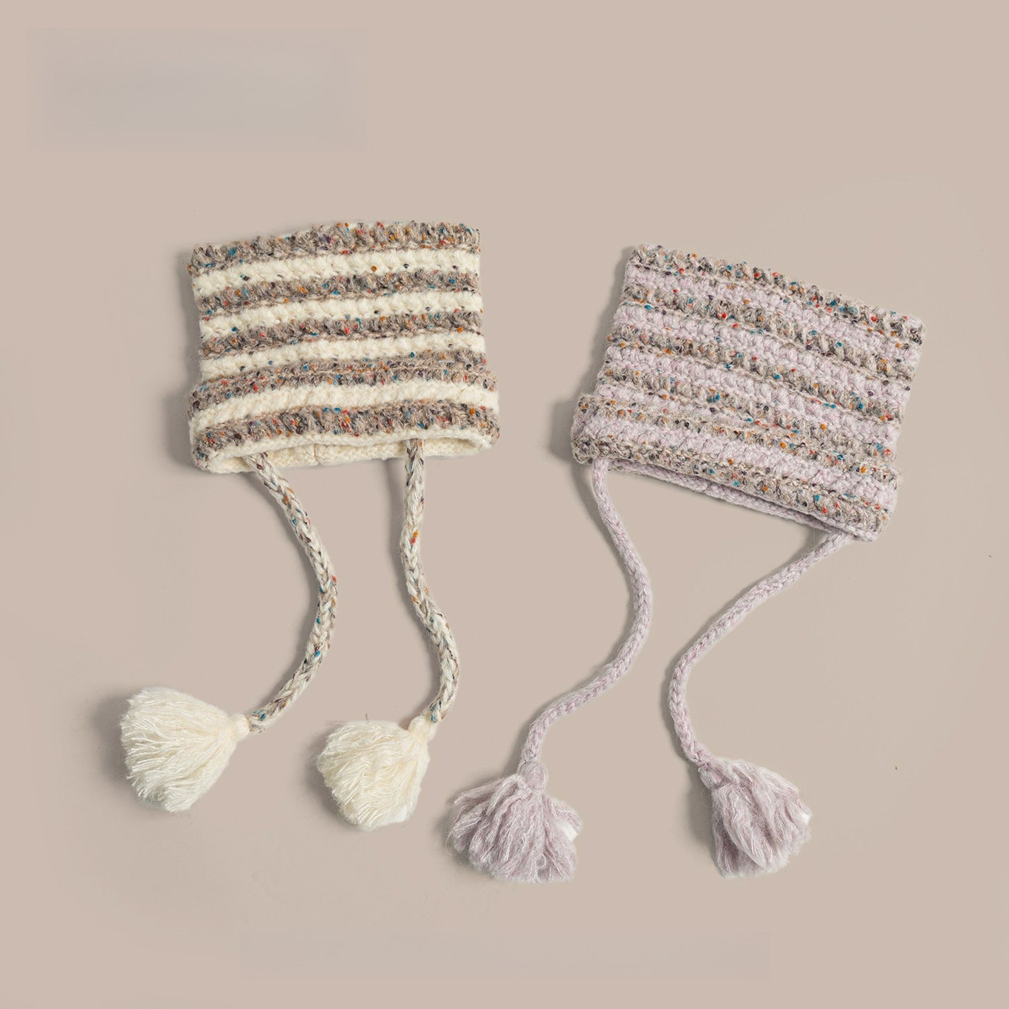 Cute Cat Ear Striped Knitted Hat