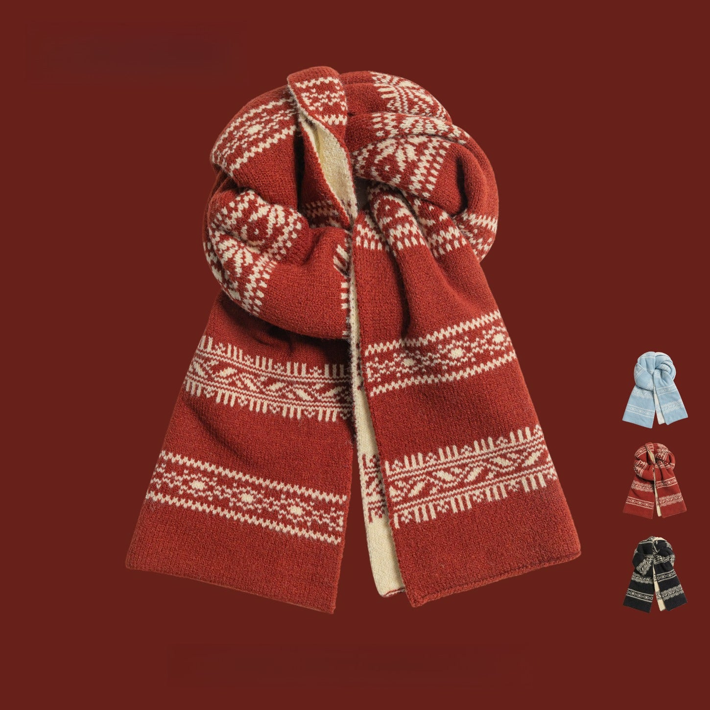 Double-sided Jacquard Warm Scarf