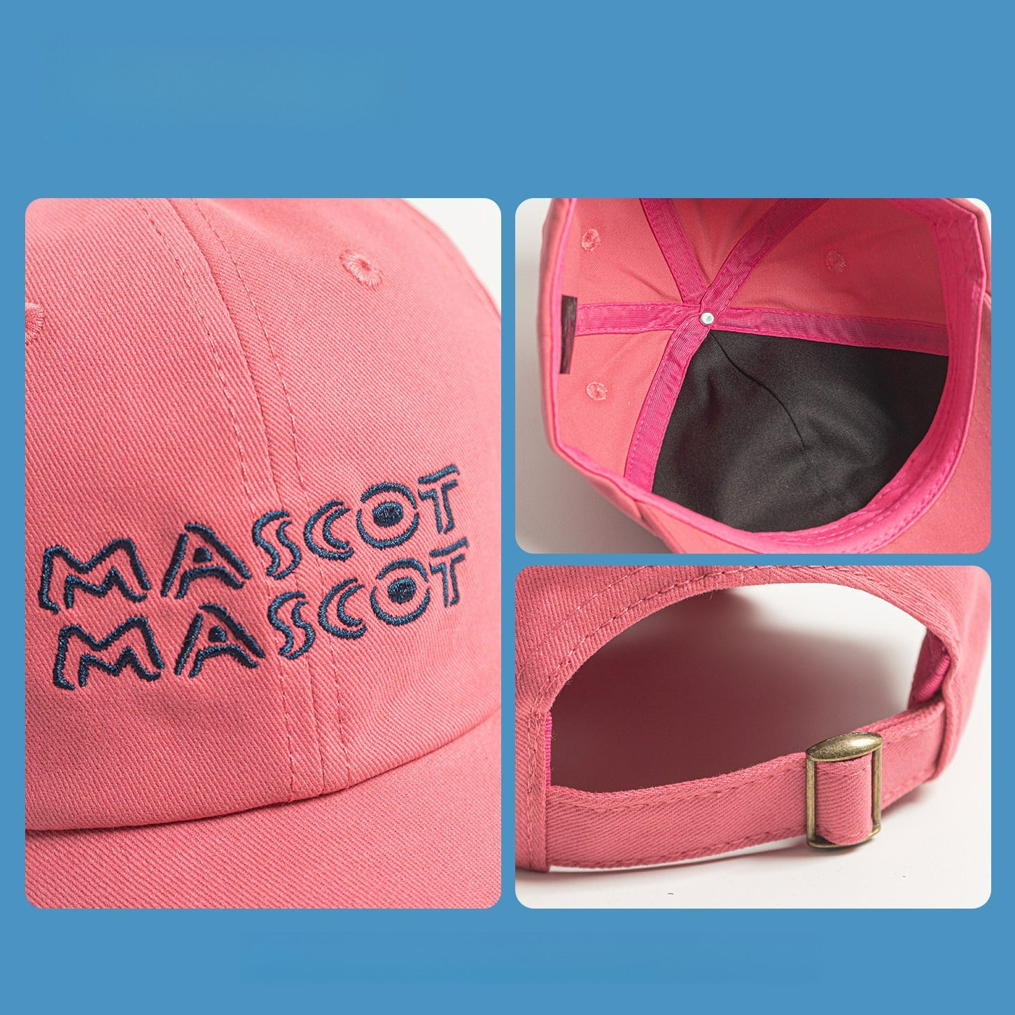 MASCOT | Letter Embroidered Solid Baseball Cap