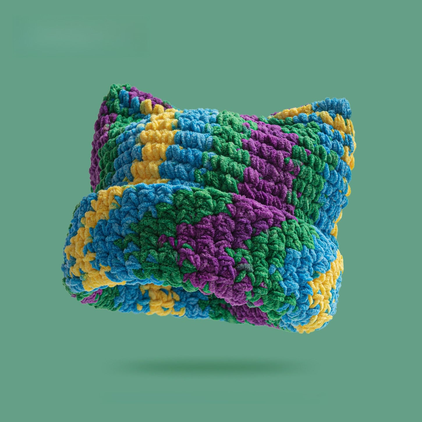 Dopamine Color Coarse Wool Knitted Hat