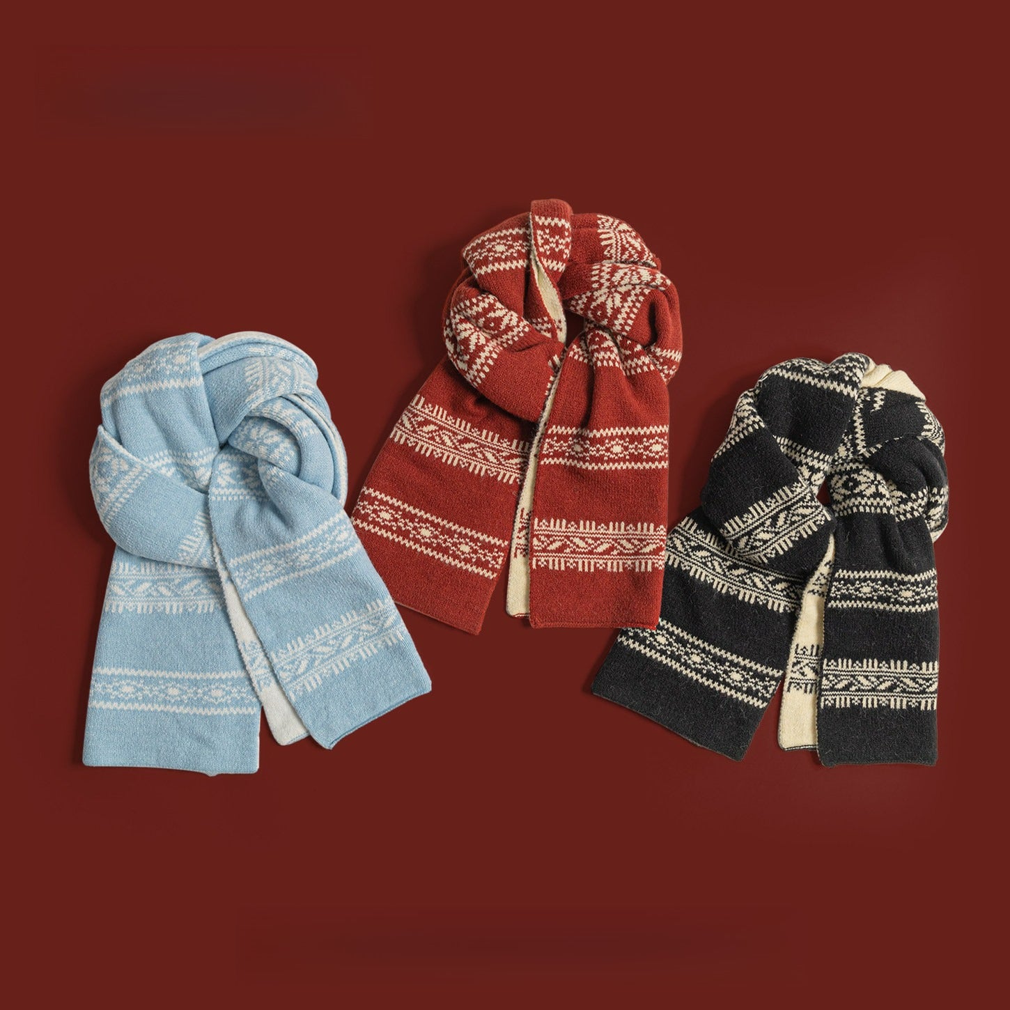 Double-sided Jacquard Warm Scarf