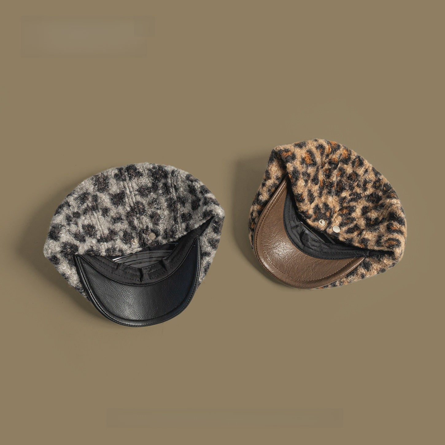 Retro Leopard Print Beret Hat