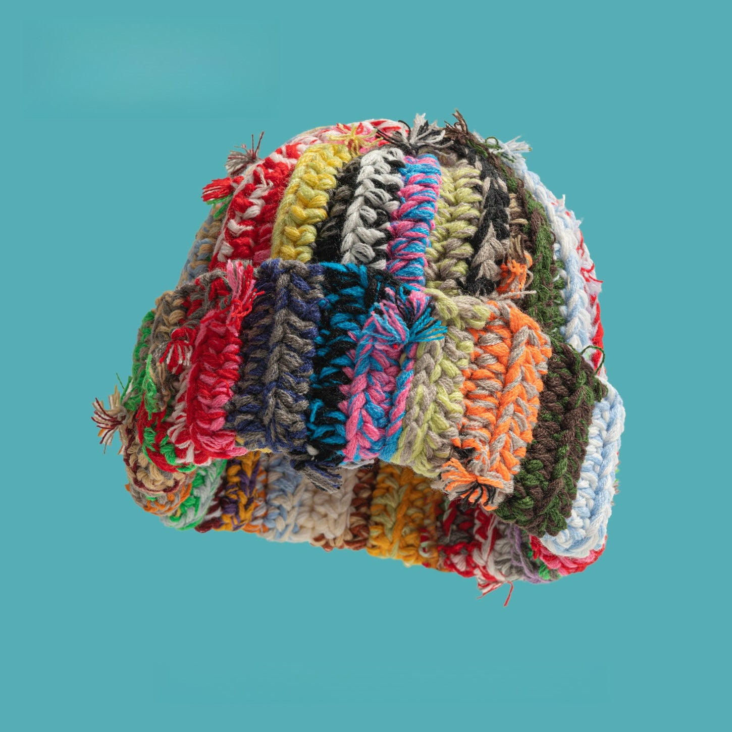 Thick Wool Striped Hip-hop Street Hat