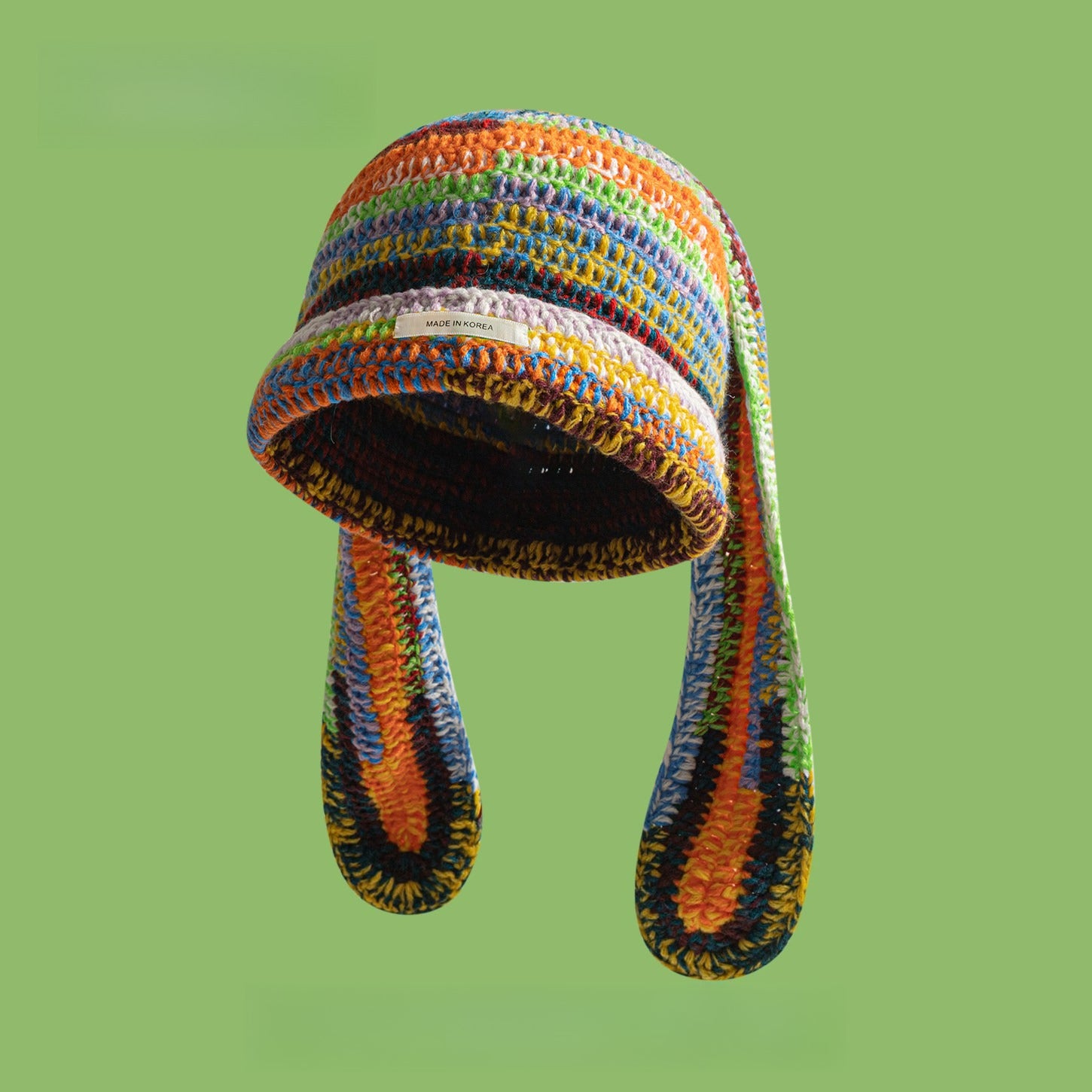 Cute Color Long-eared Rabbit Knitted Hat