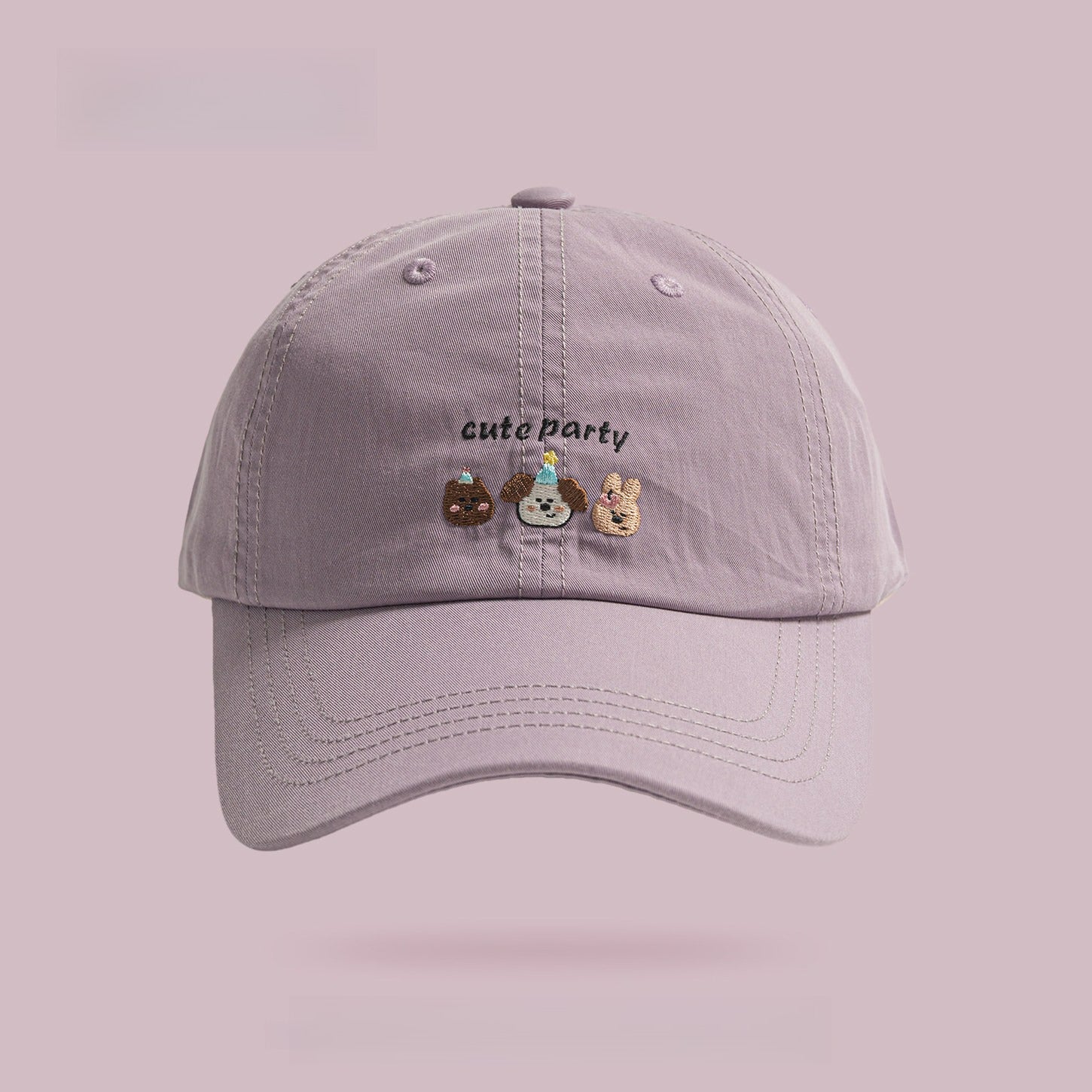 Cute Cat and Dog Embroidered Baseball Cap