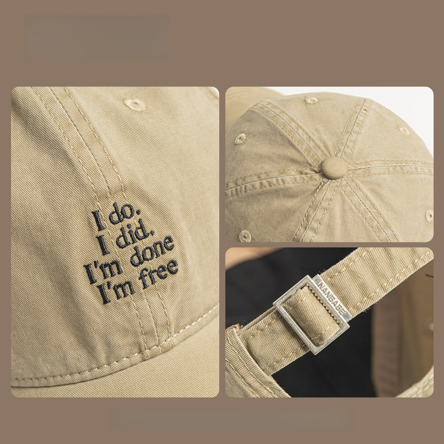 I do I did,I'm done,I'm free | Alphabet Baseball Cap