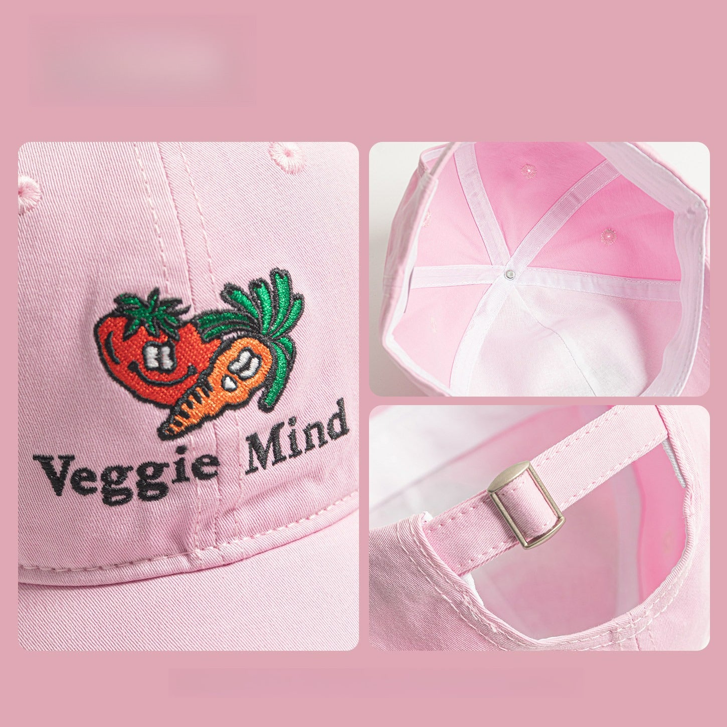 Cute Cartoon Carrot Embroidered Baseball Cap