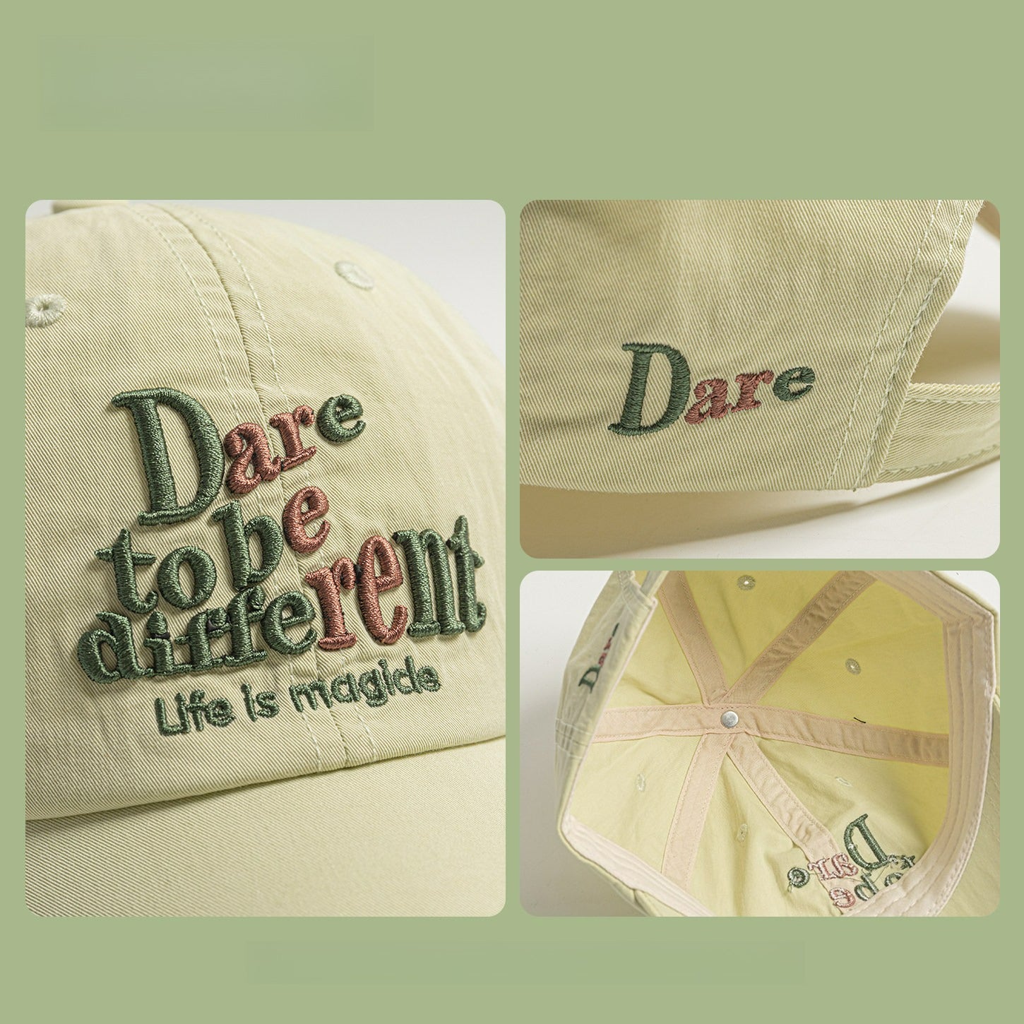 Dare Tobe Different | Embroidered Baseball Cap