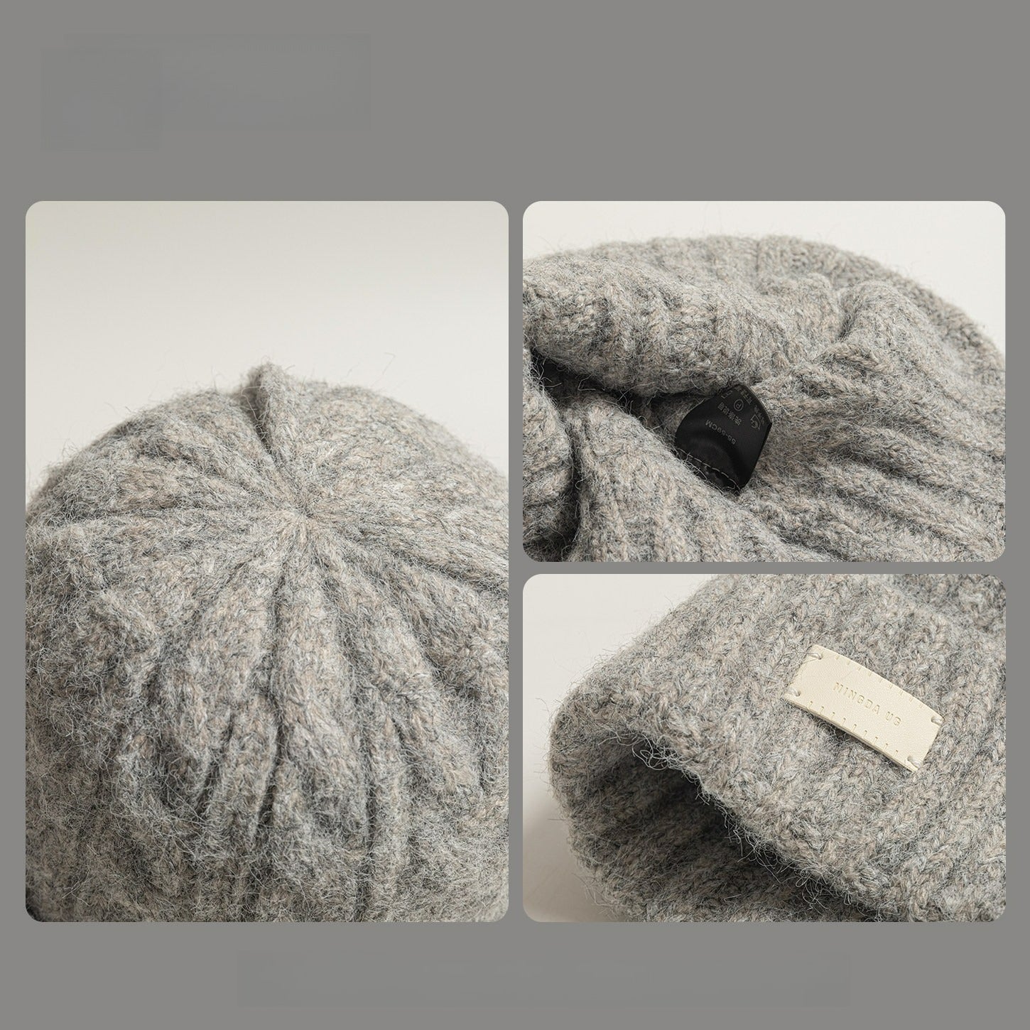 Fashionable Leather Label Wool Hat
