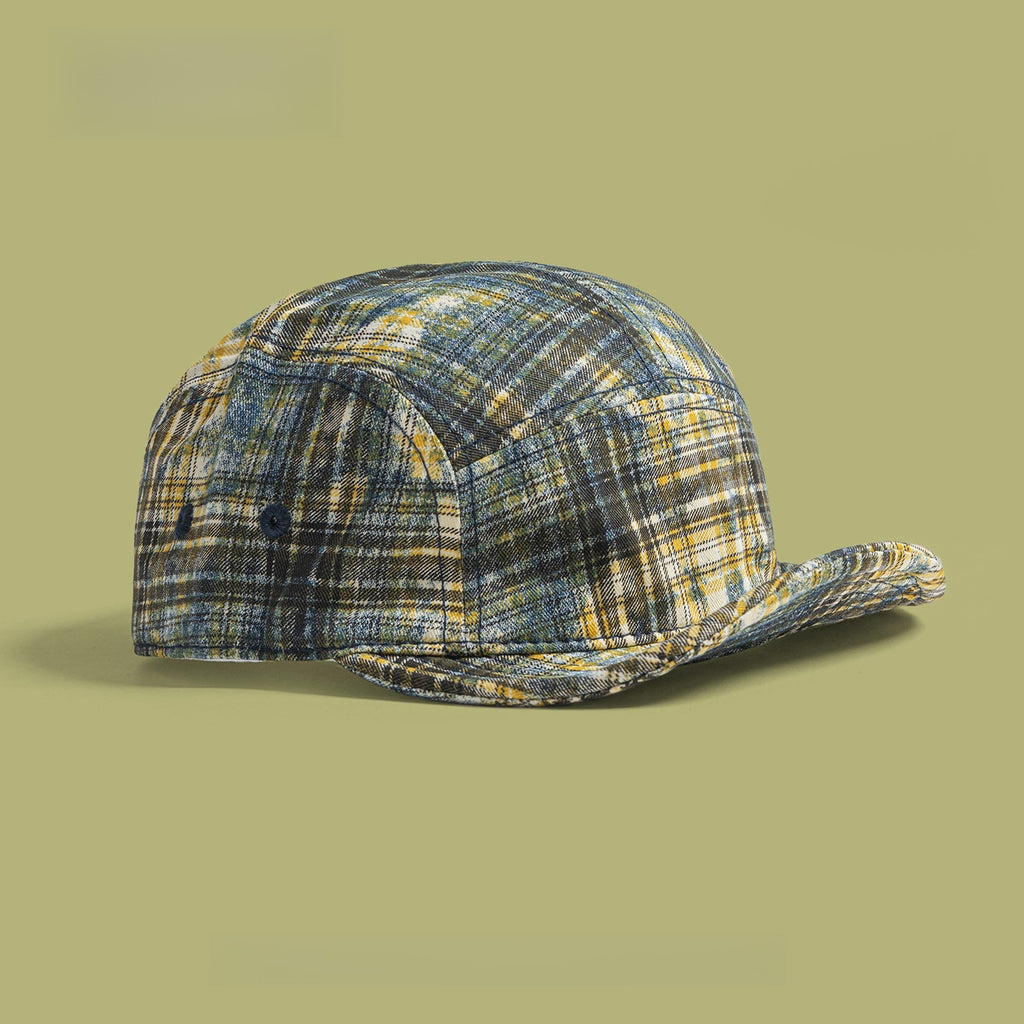 Soft-brimmed Retro Plaid Baseball Cap