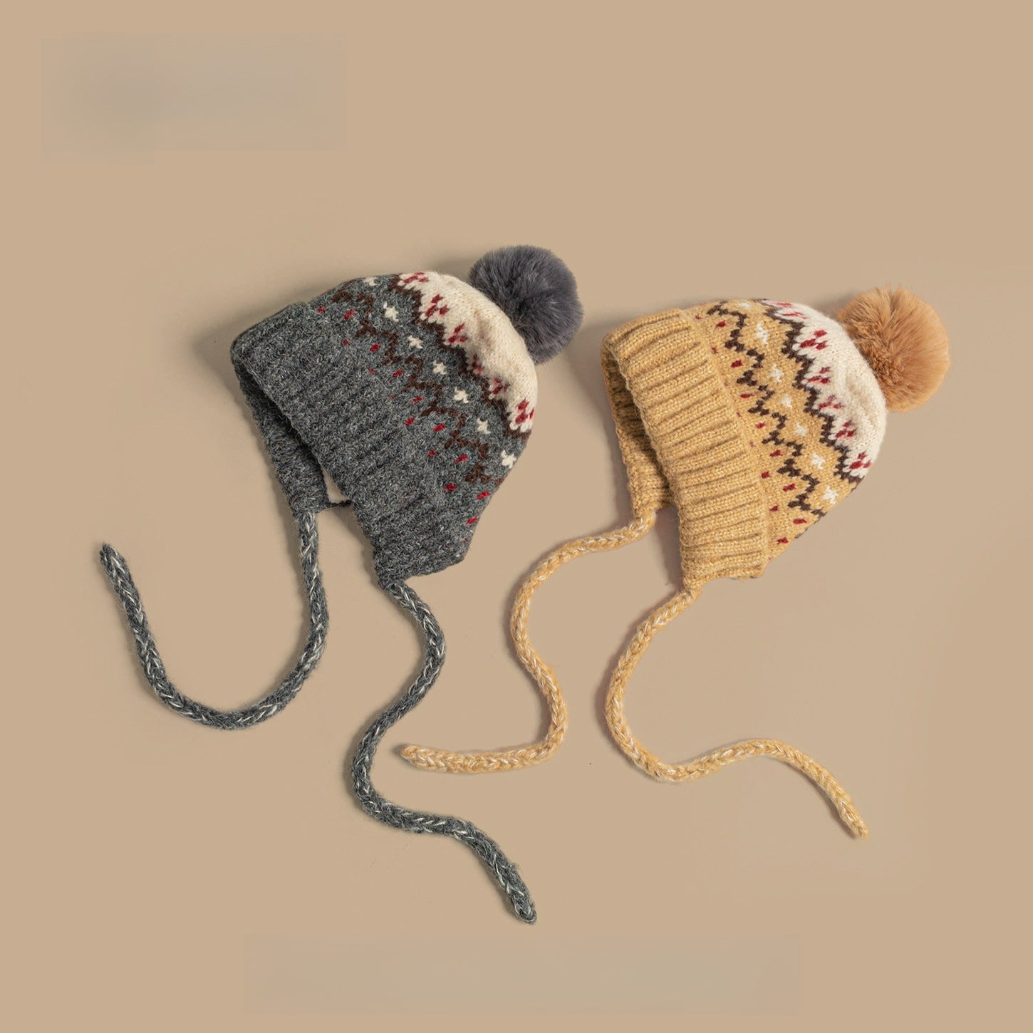 Jacquard Wool Windproof Ear Protection Knitted Hat