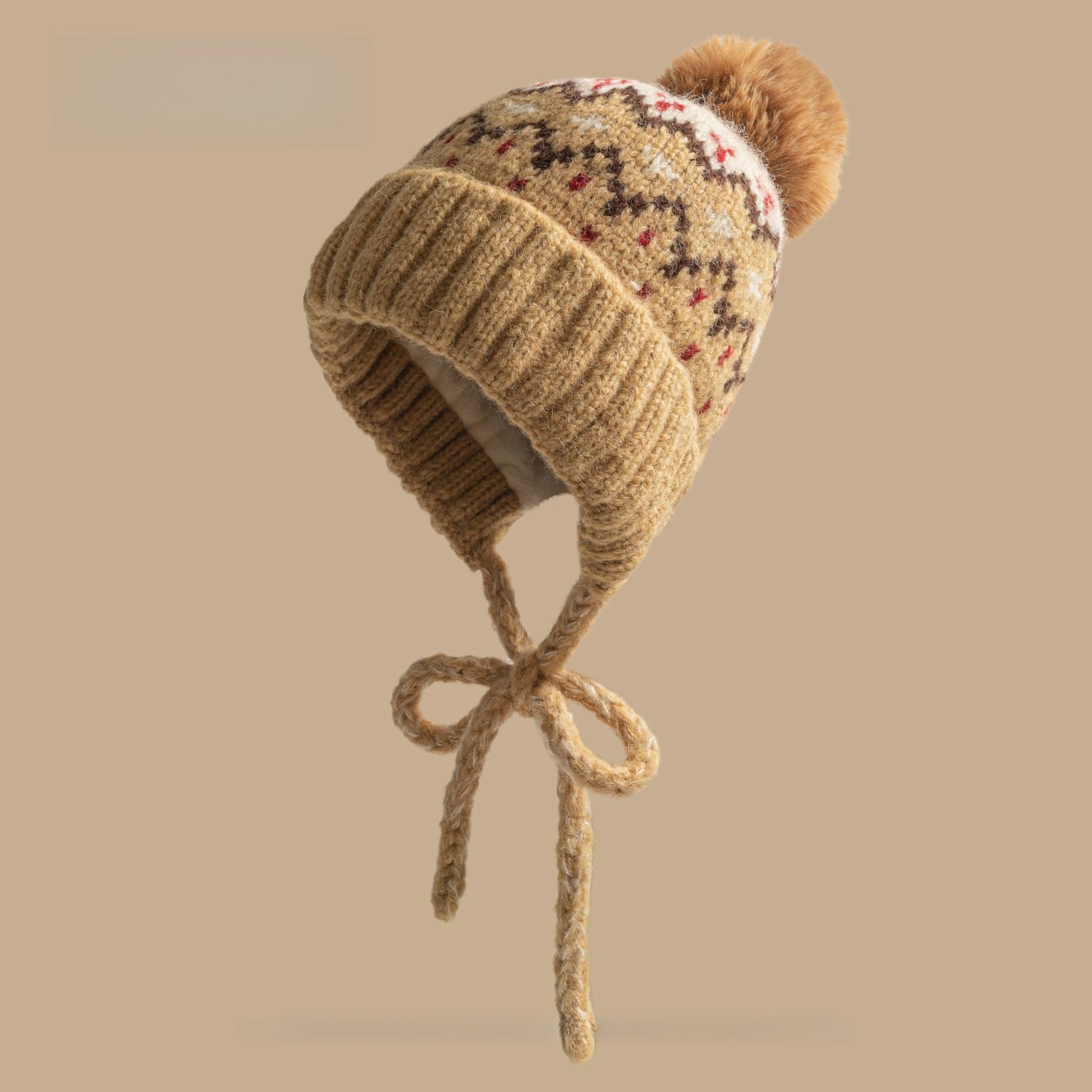 Jacquard Wool Windproof Ear Protection Knitted Hat