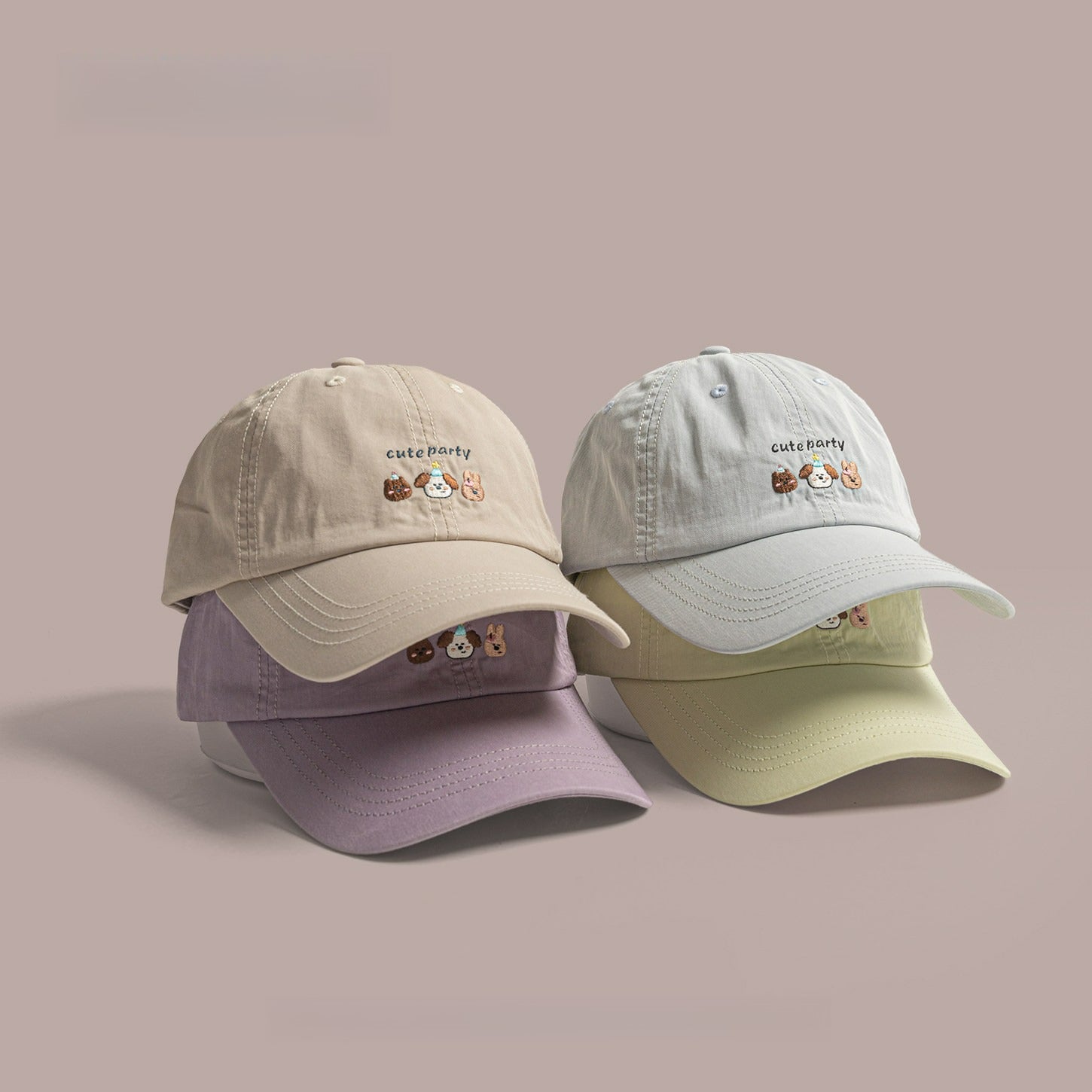Cute Cat and Dog Embroidered Baseball Cap