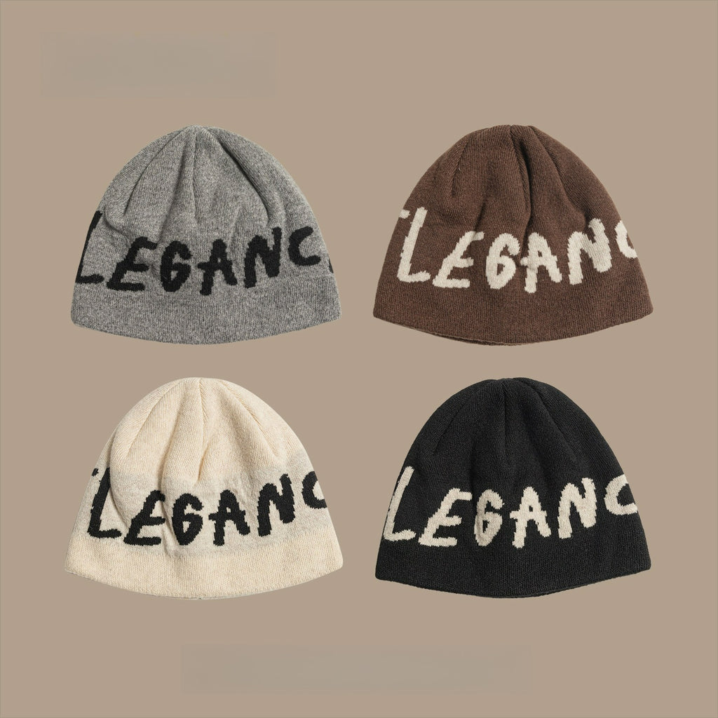 Outdoor Ski Mountaineering Letter Jacquard Knitted Hat