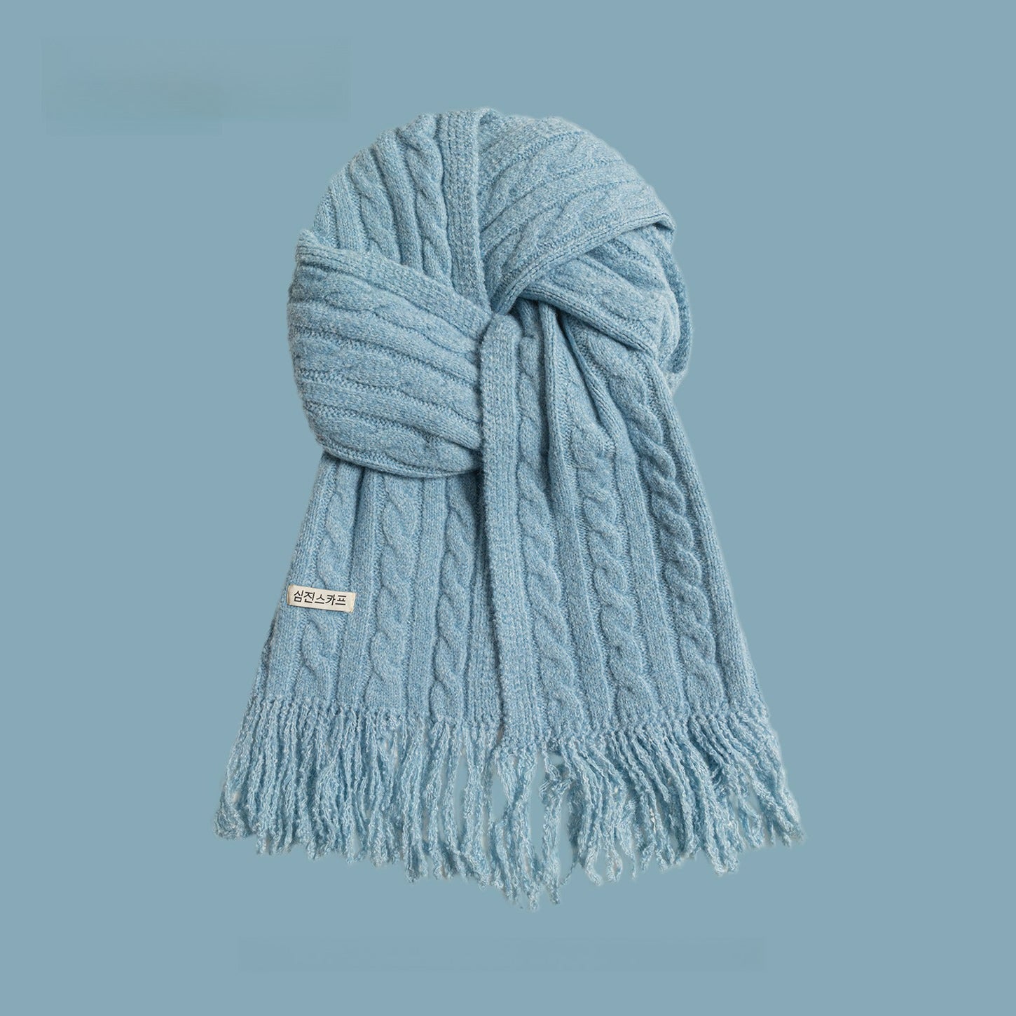 Korean fringed scarf