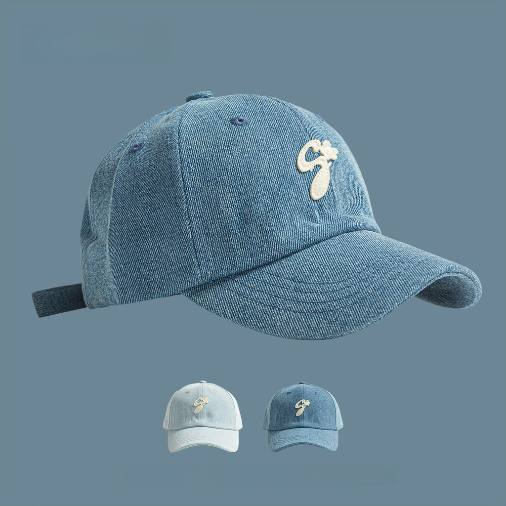 Denim Cap Embroidered Letter Baseball Cap