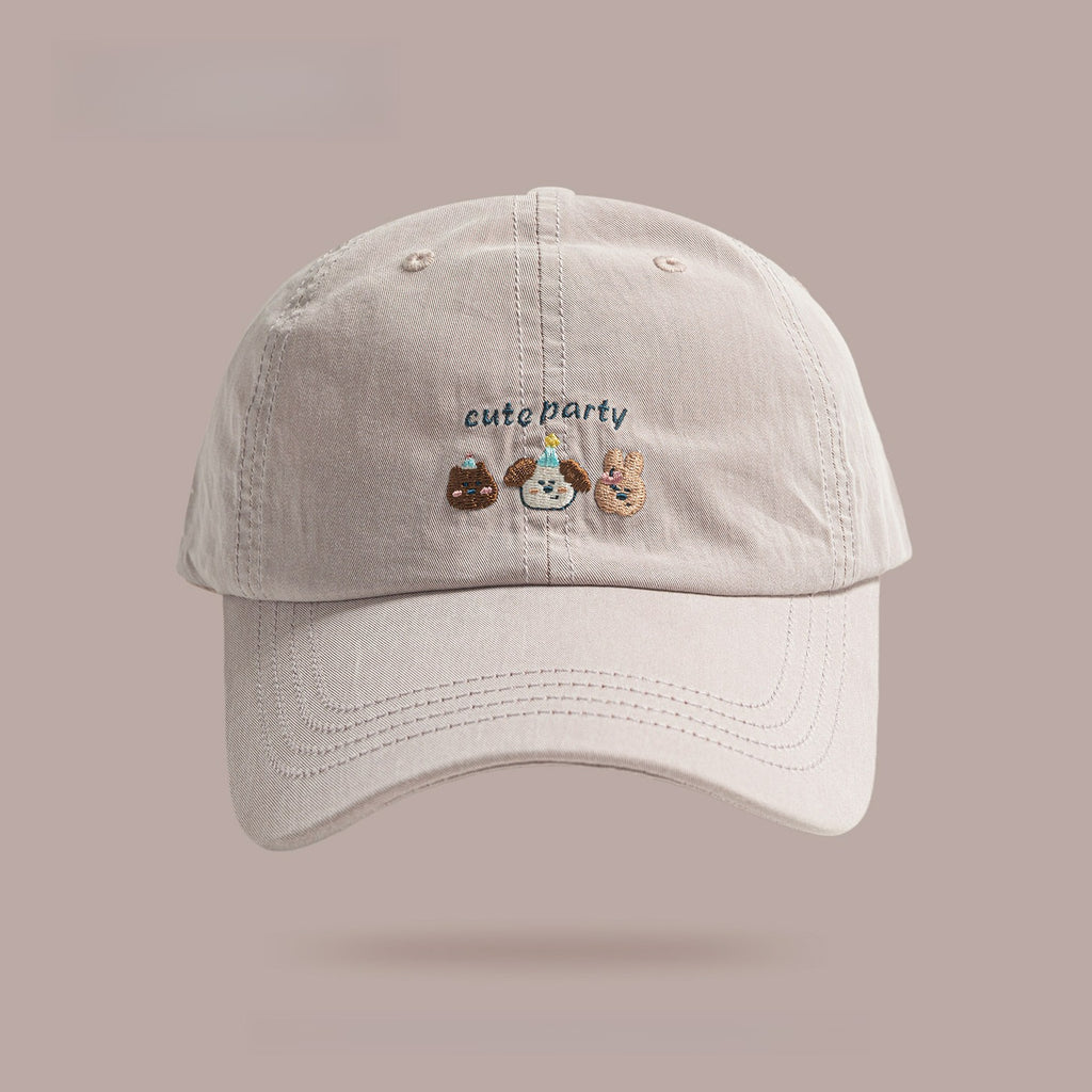 Cute Cat and Dog Embroidered Baseball Cap