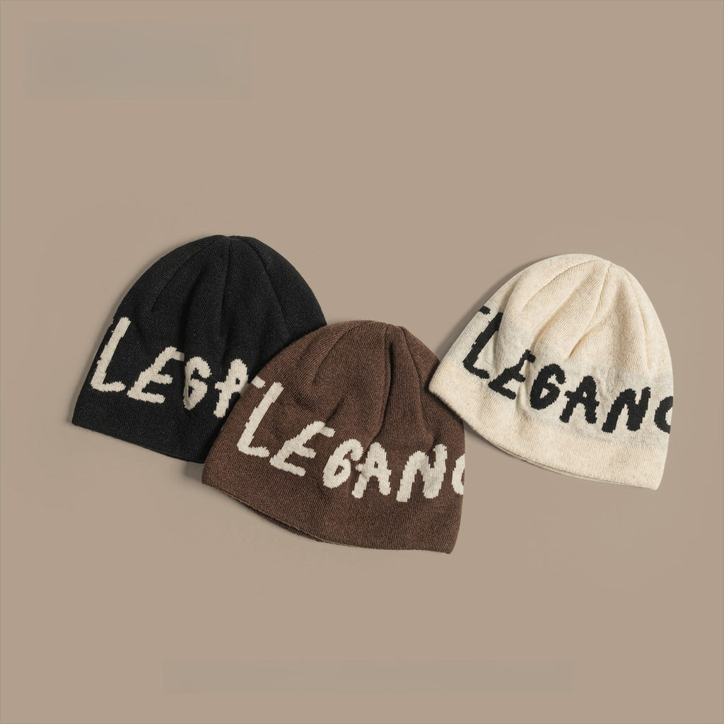 Outdoor Ski Mountaineering Letter Jacquard Knitted Hat