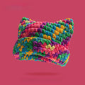 Dopamine Color Coarse Wool Knitted Hat