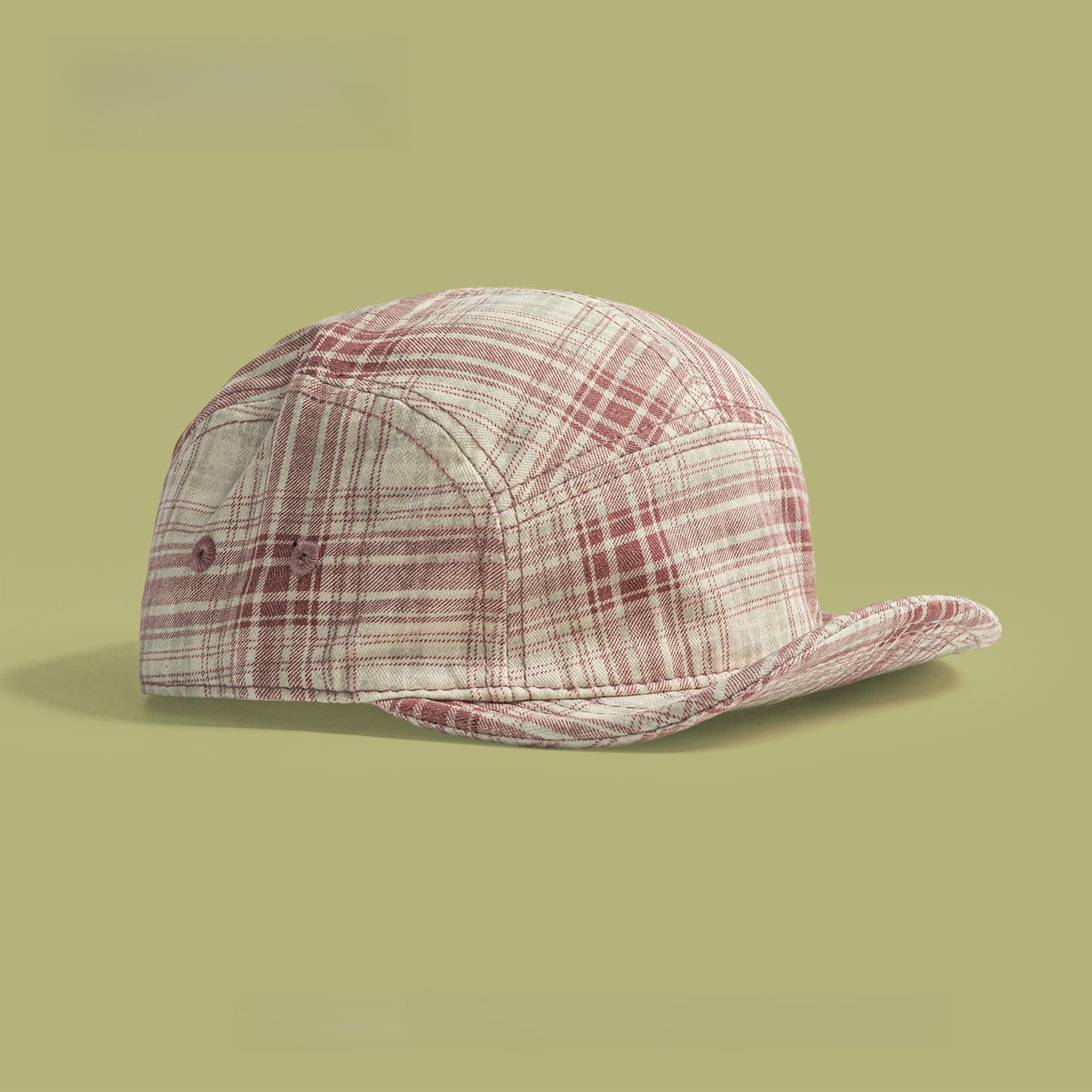 Soft-brimmed Retro Plaid Baseball Cap