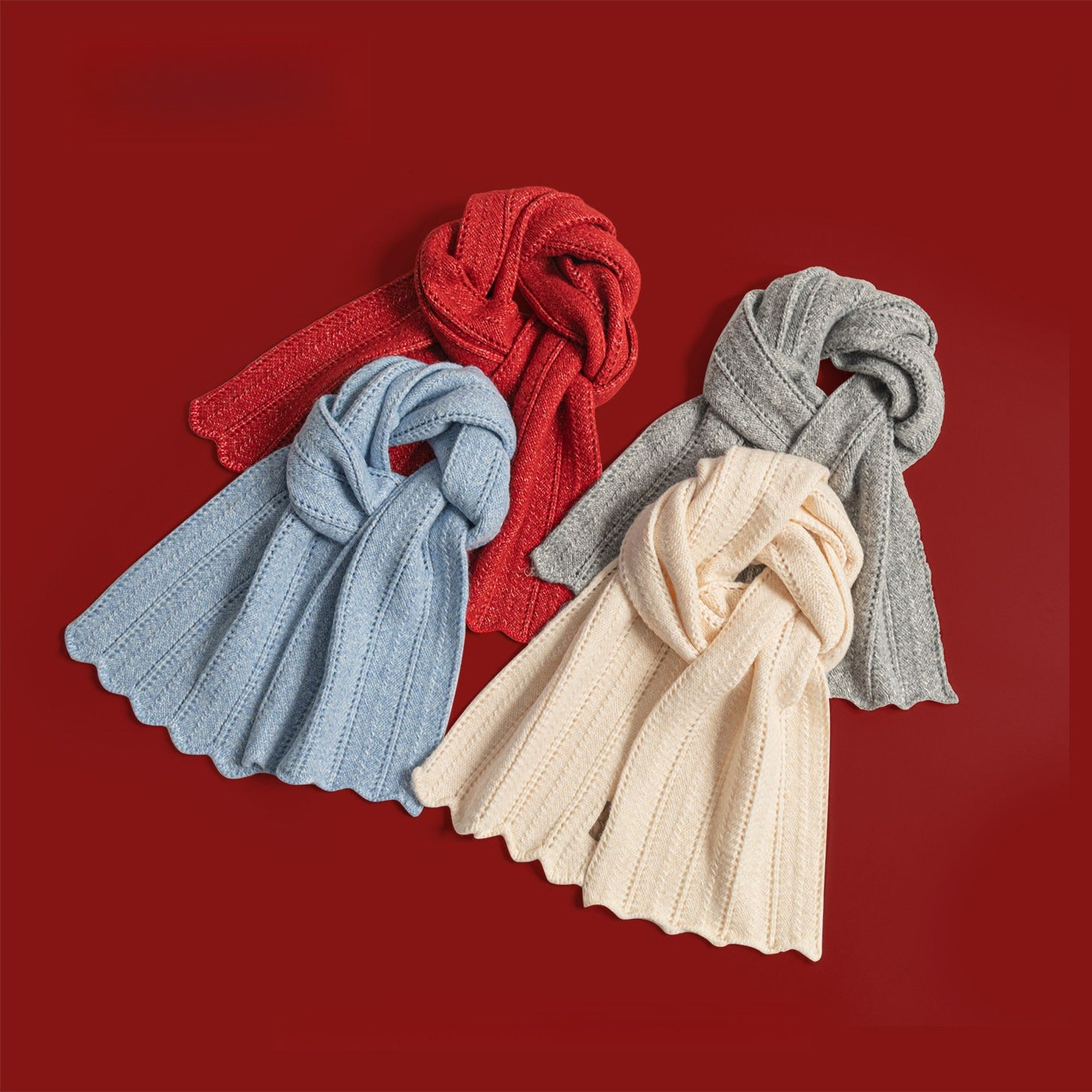 Warm Thickened Knitted Scarf