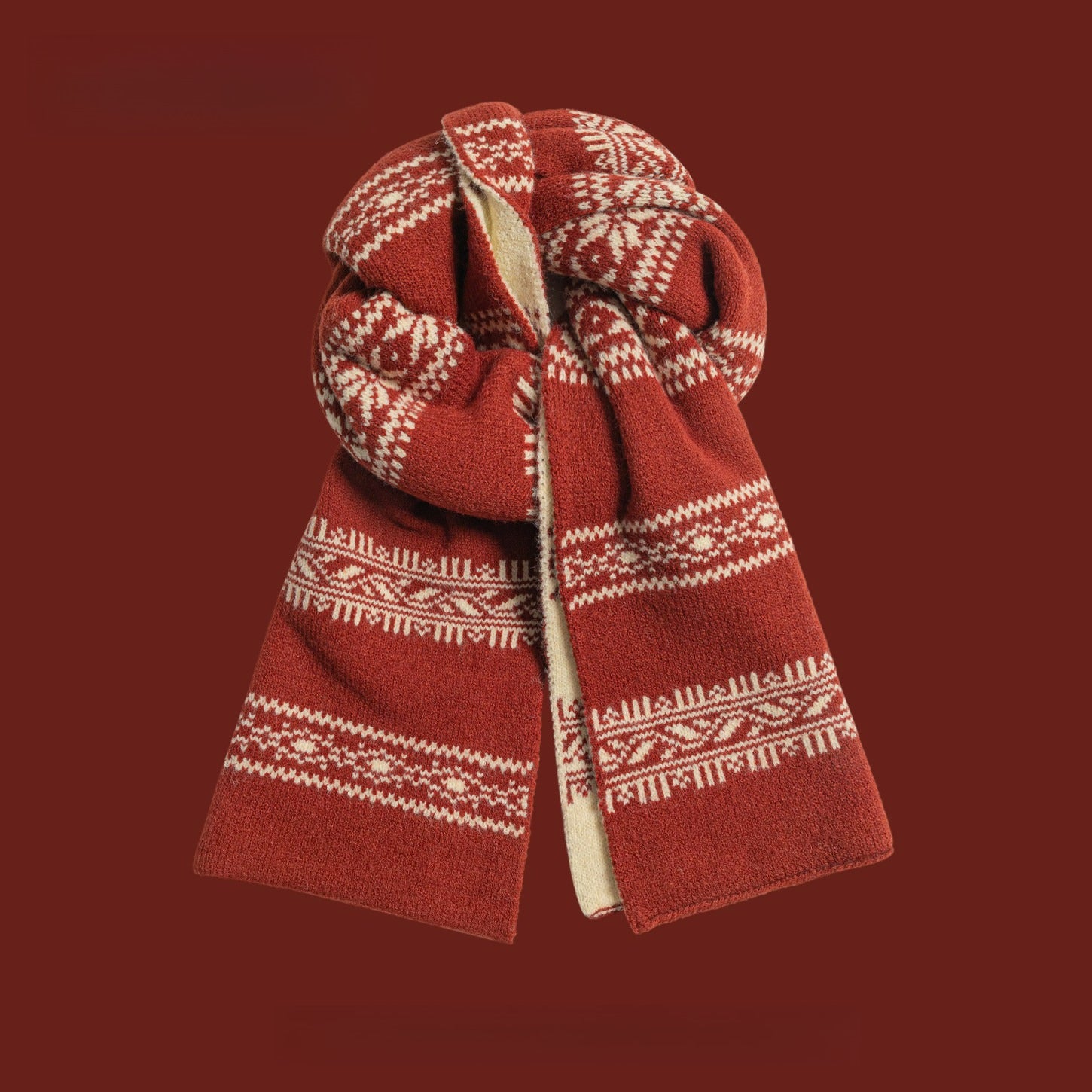Double-sided Jacquard Warm Scarf