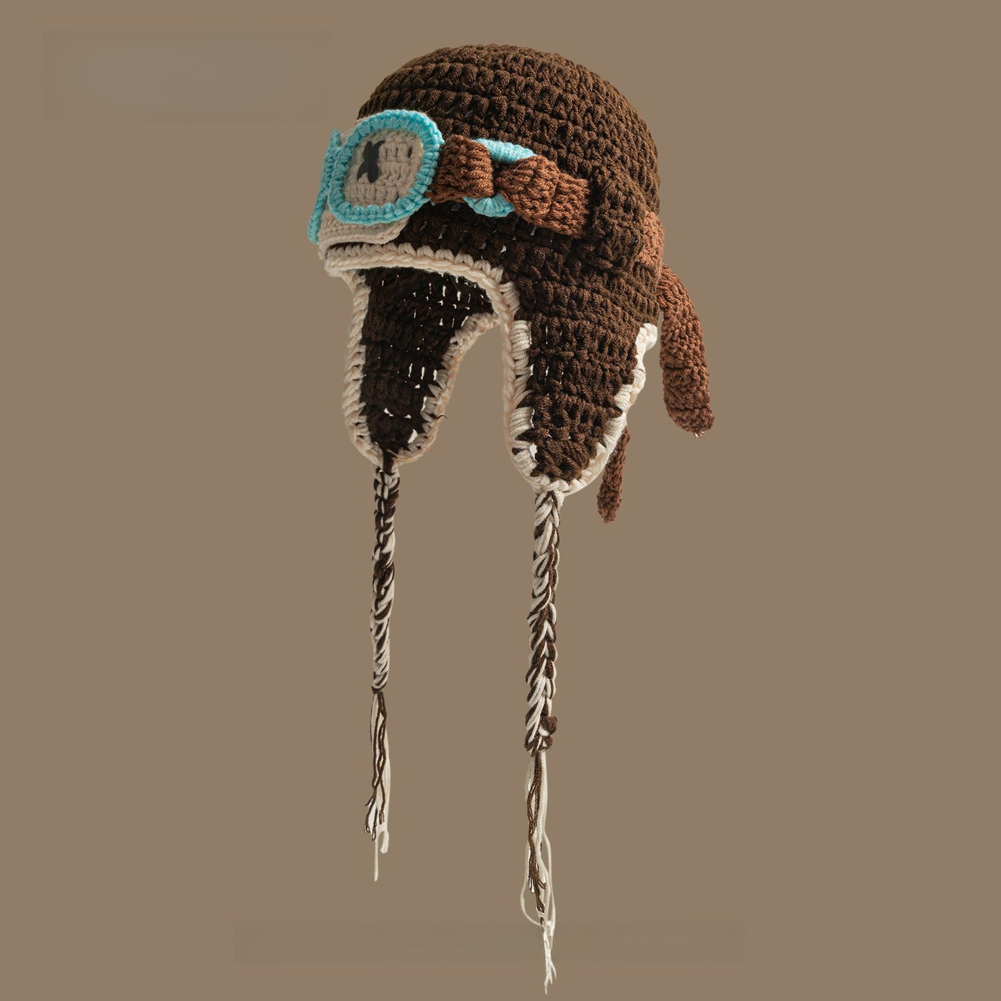 Glasses Wool Warm Knitted Pilot Hat