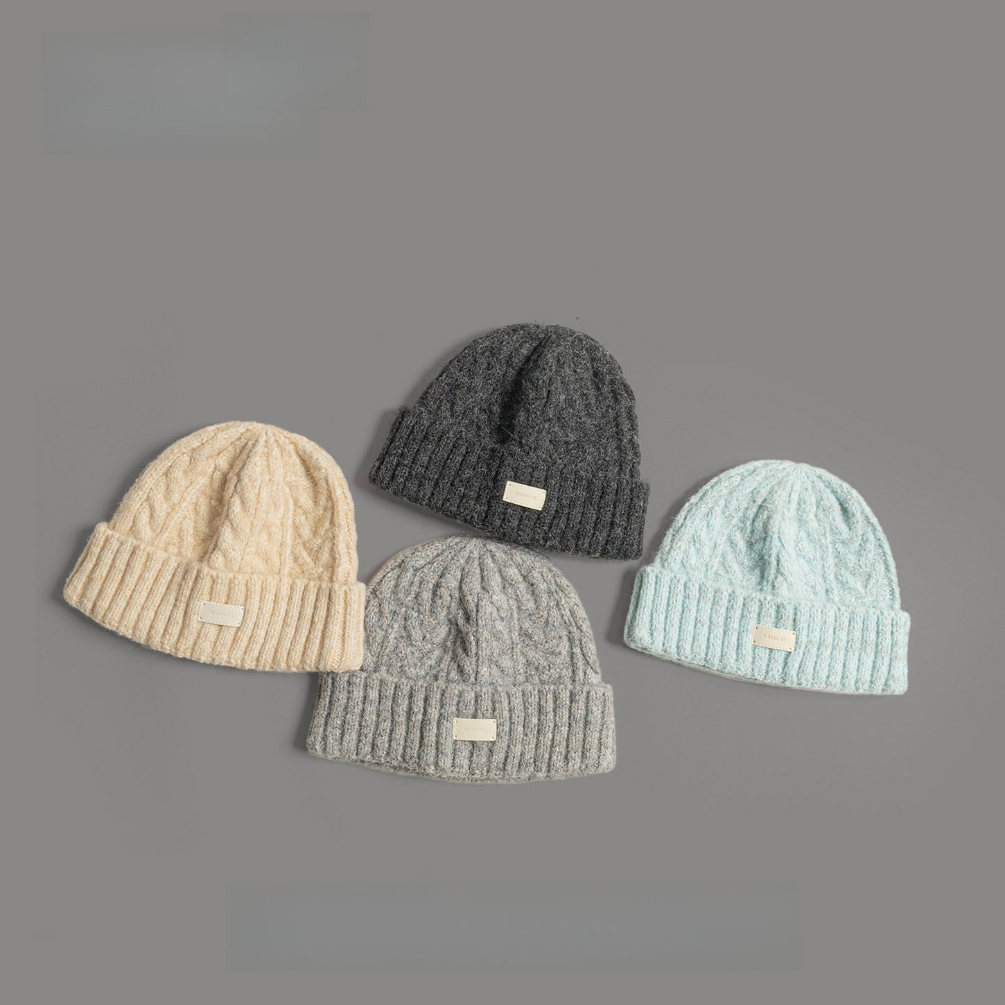 Fashionable Leather Label Wool Hat