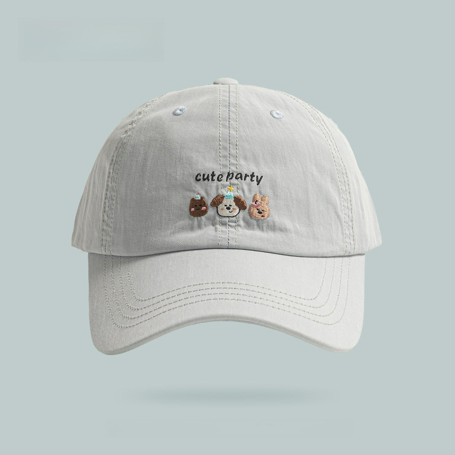 Cute Cat and Dog Embroidered Baseball Cap