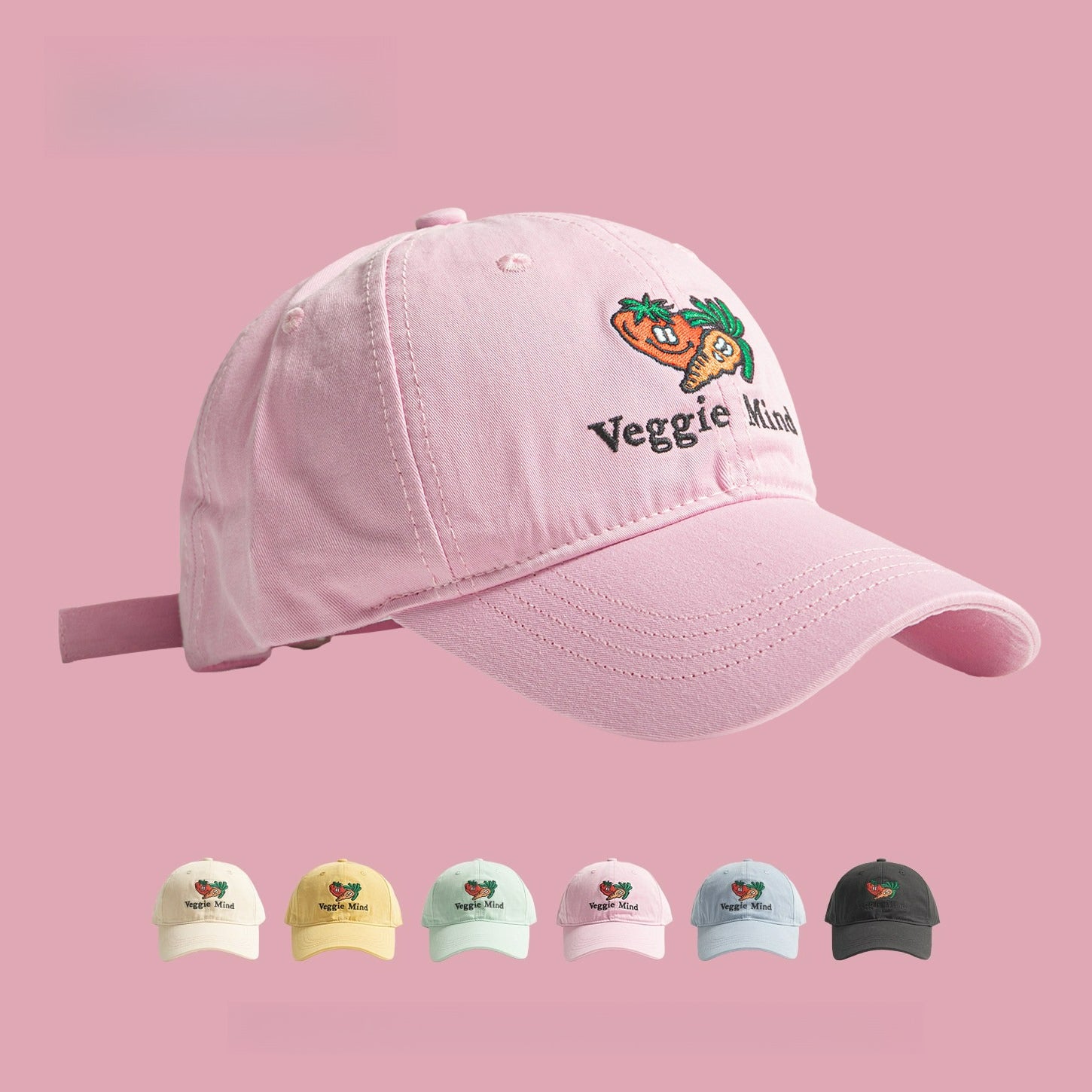 Cute Cartoon Carrot Embroidered Baseball Cap