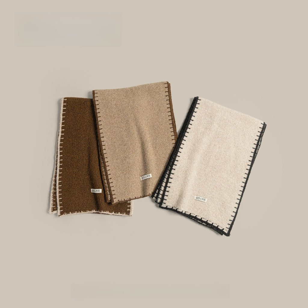 Simple Solid Color Knitted Scarf